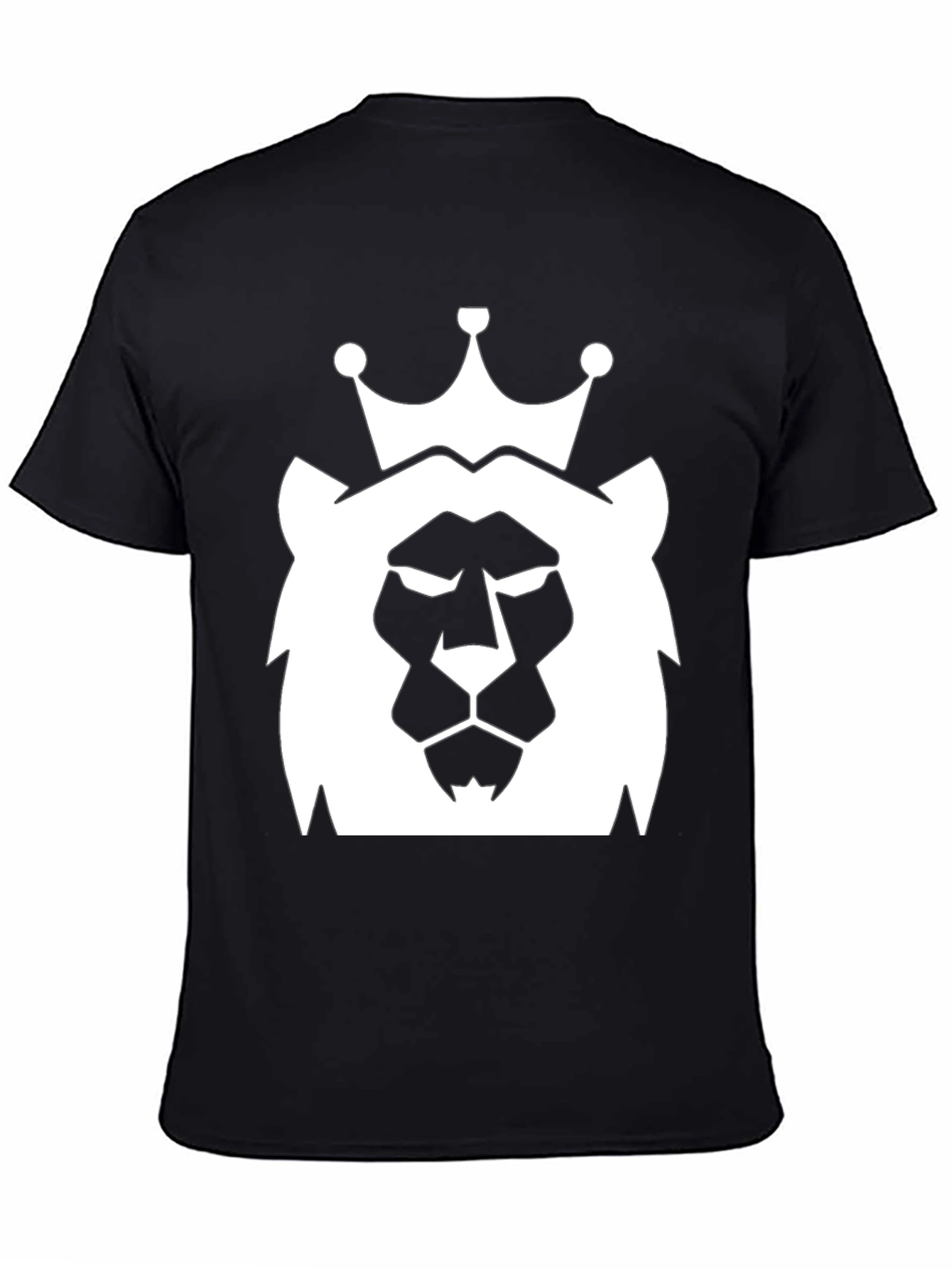 Black King Lion Graphic Tee - Black Cotton Blend view 4