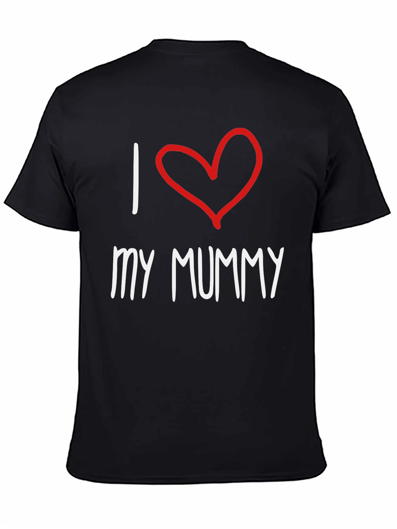 Black I Love My Mummy T-Shirt - Black Cotton Tee view 4