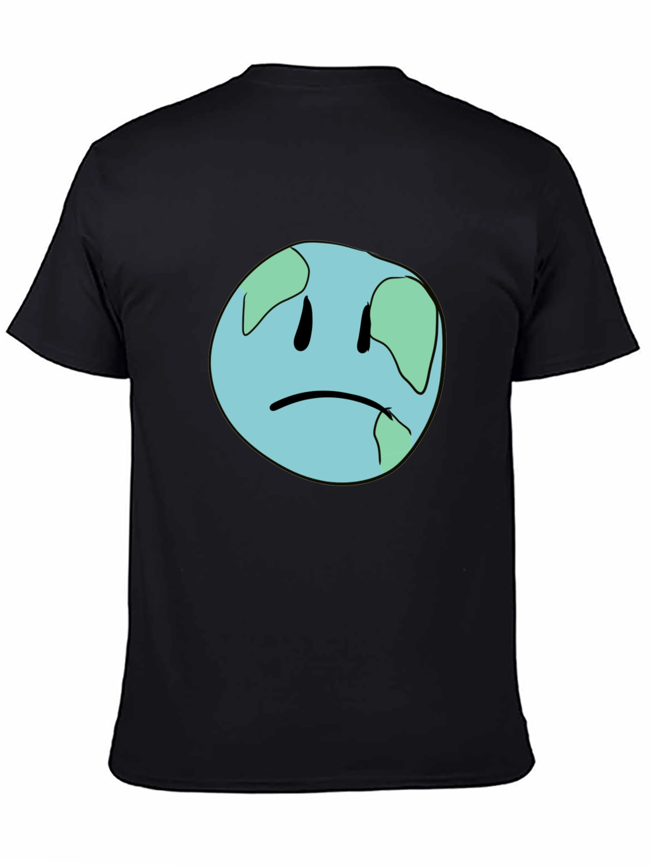 Black Sad Earth Graphic Black T-Shirt view 4