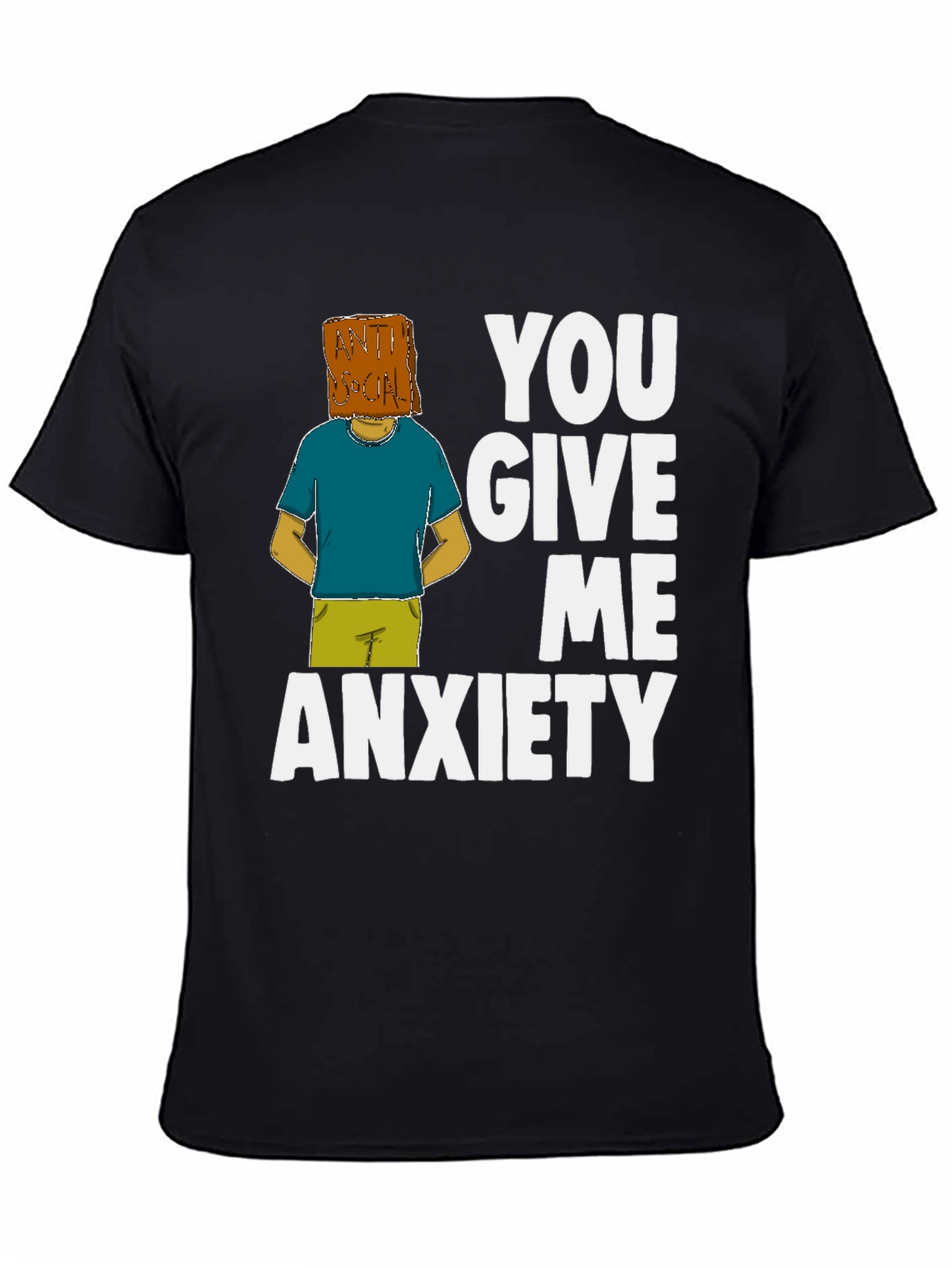 Black Anti-Social Anxiety T-Shirt view 4