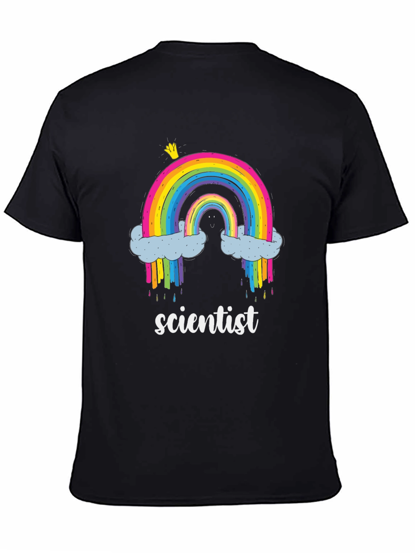 Black Scientist Rainbow T-Shirt - Fun Science Tee view 4