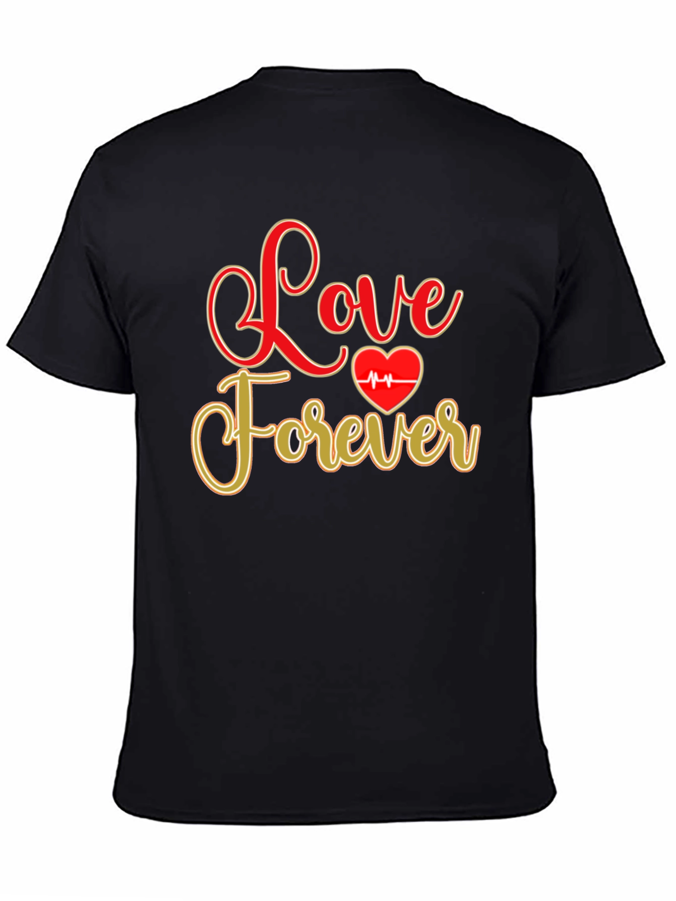 Black Love Forever Valentine's Day Graphic Tee - Black view 4