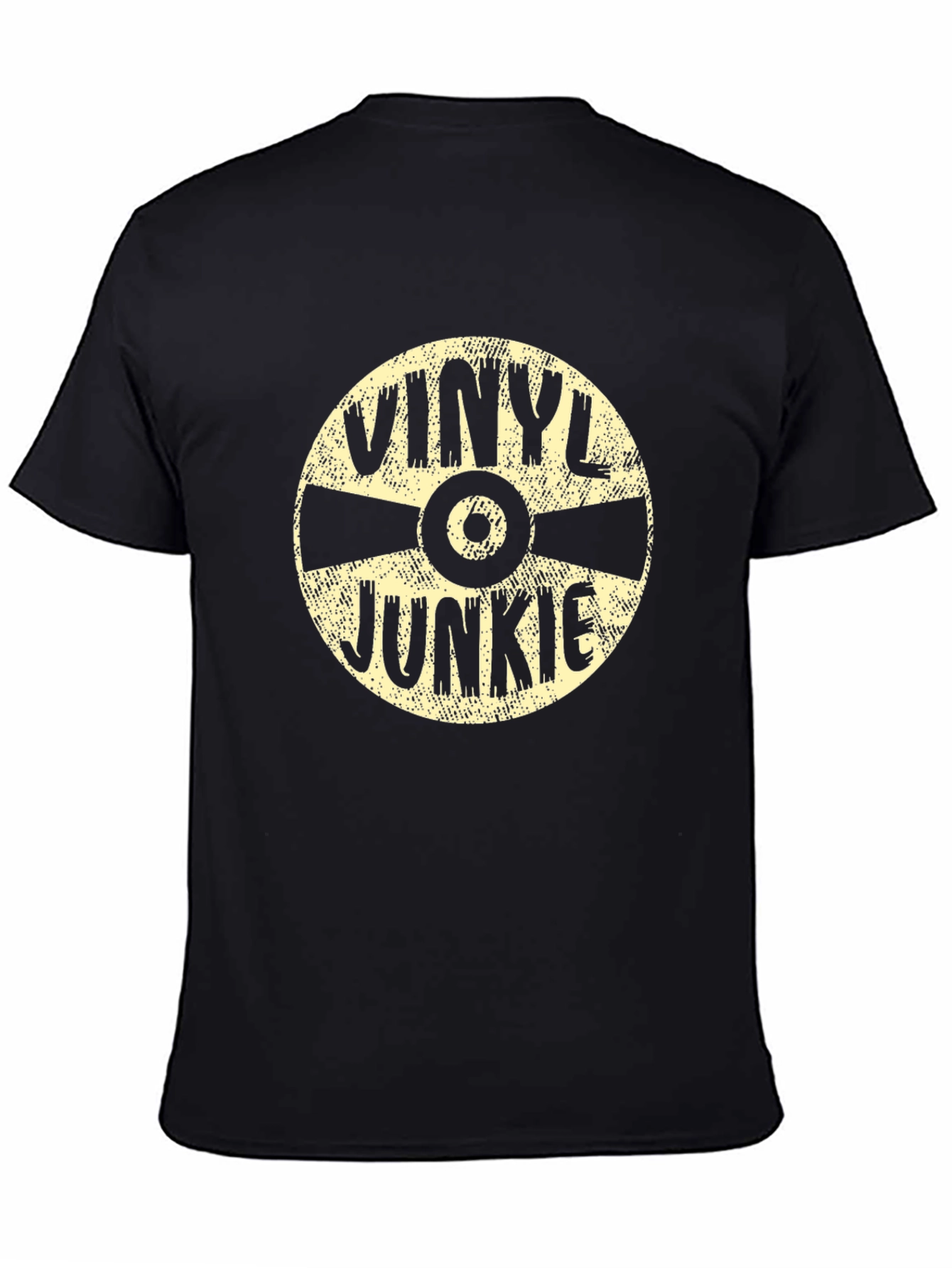 Black Vinyl Junkie Black T-Shirt - Music Lover Tee view 4
