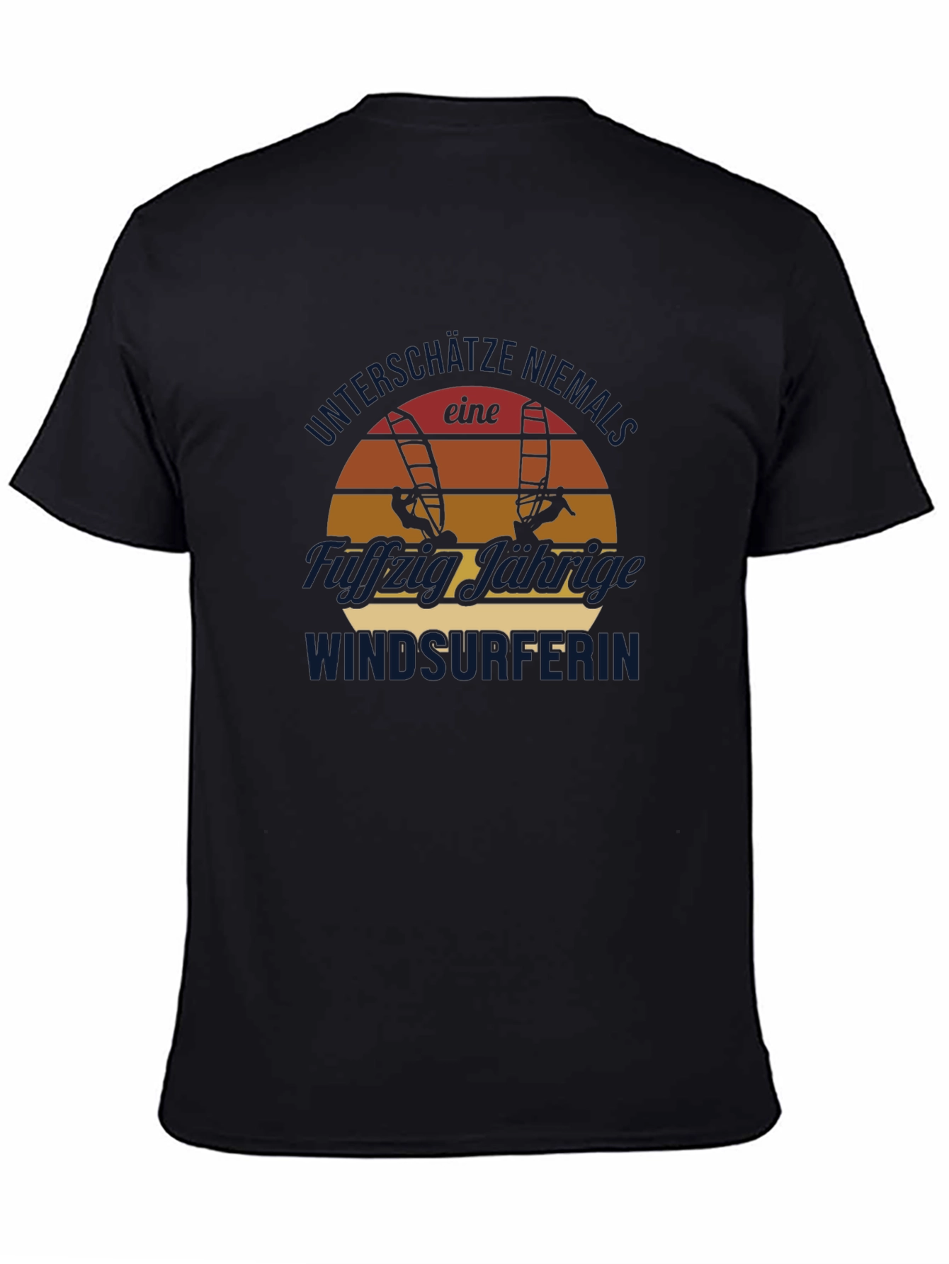 Black Windsurfer Sunset Graphic Tee - Black Cotton view 4