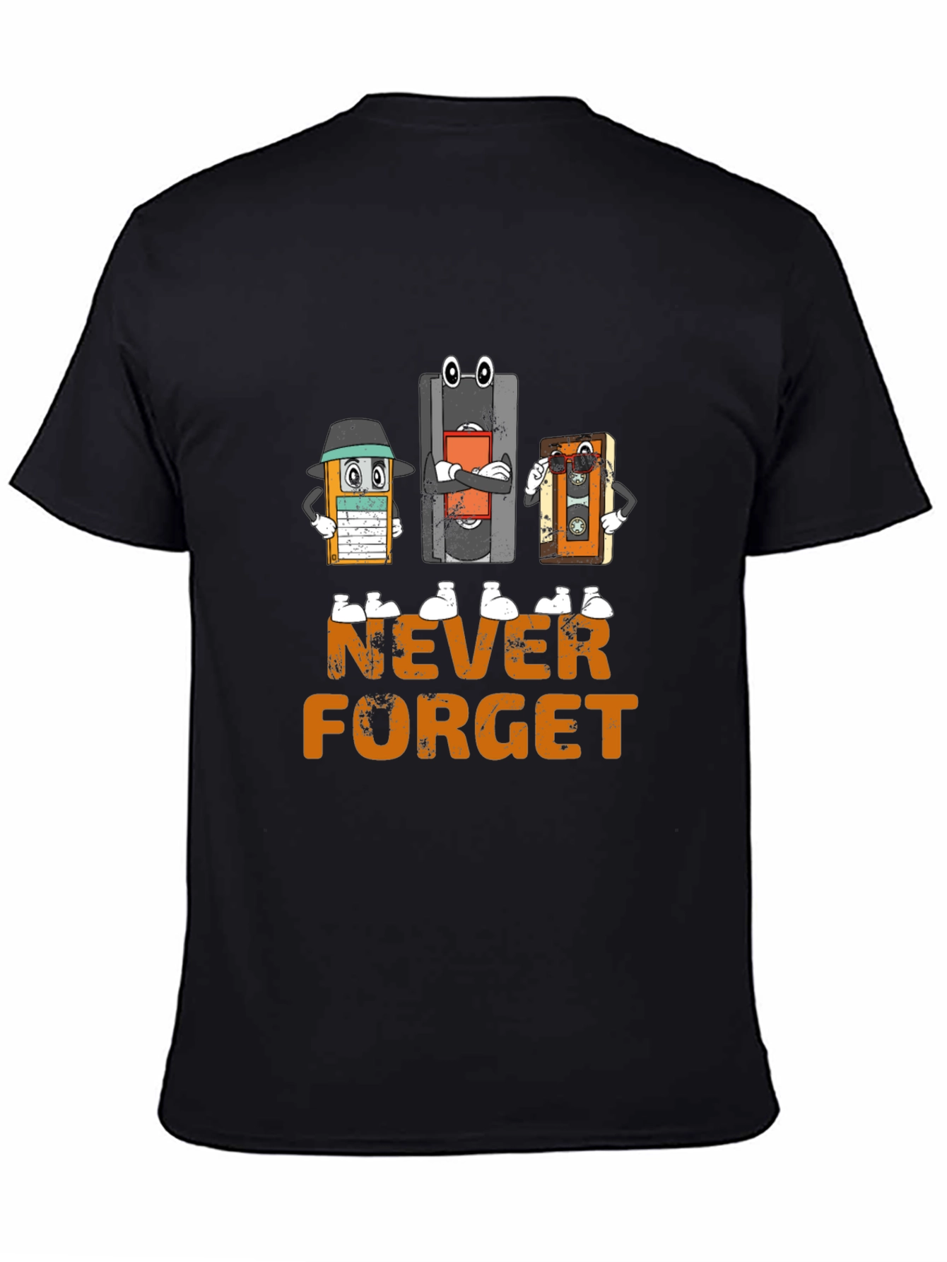 Black Never Forget Cassette T-Shirt view 4