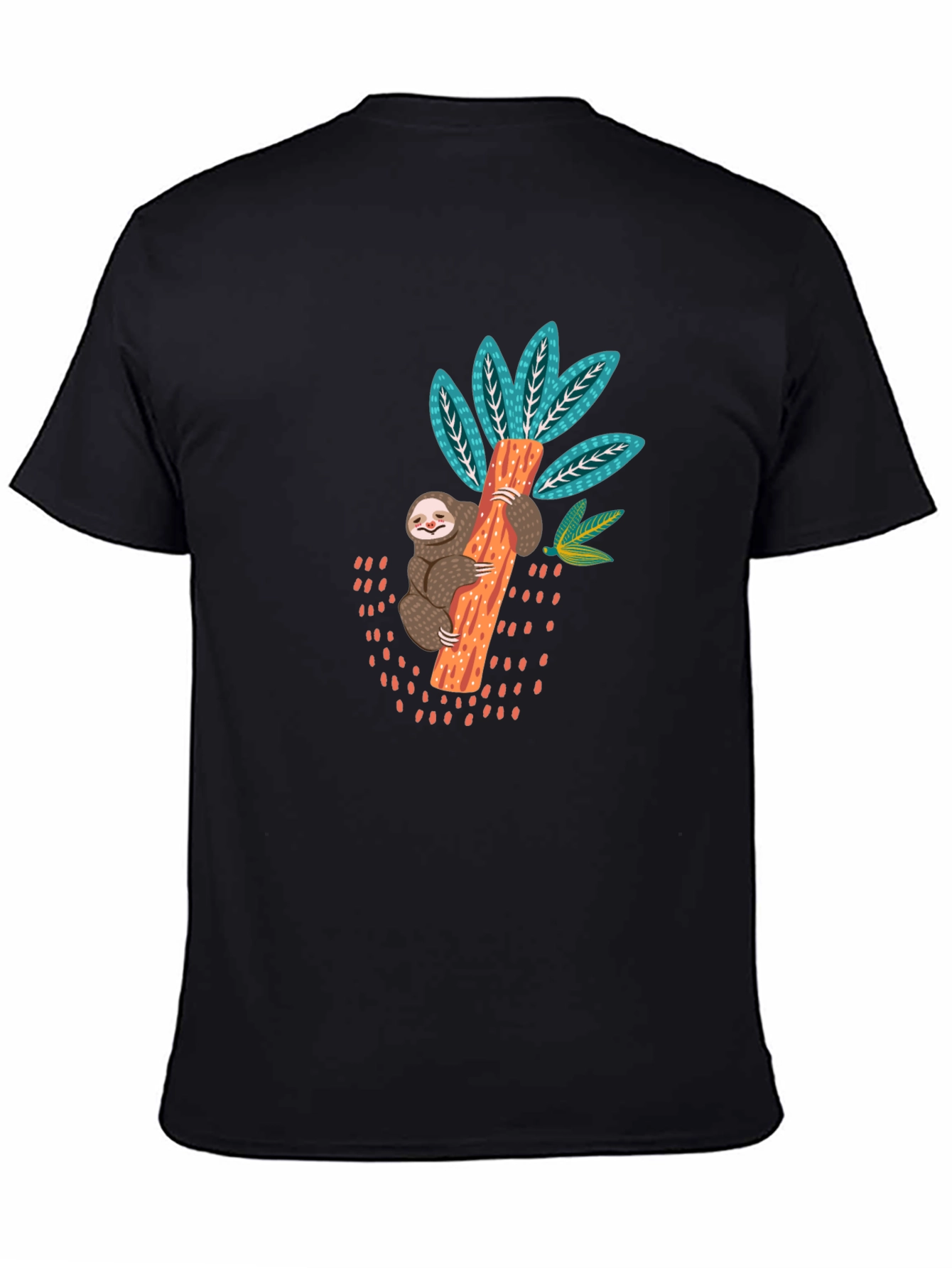 Black Sloth on Tree Graphic T-Shirt - Casual Comfort view 4