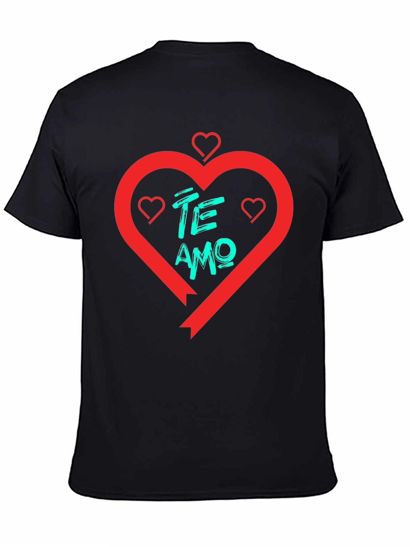 Black Te Amo Heart T-Shirt - Black view 4