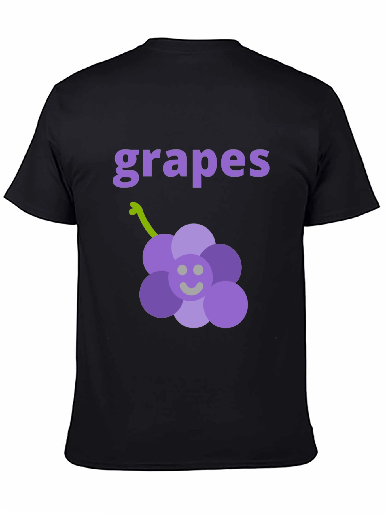 Black Cute Grapes Graphic Black T-Shirt view 4