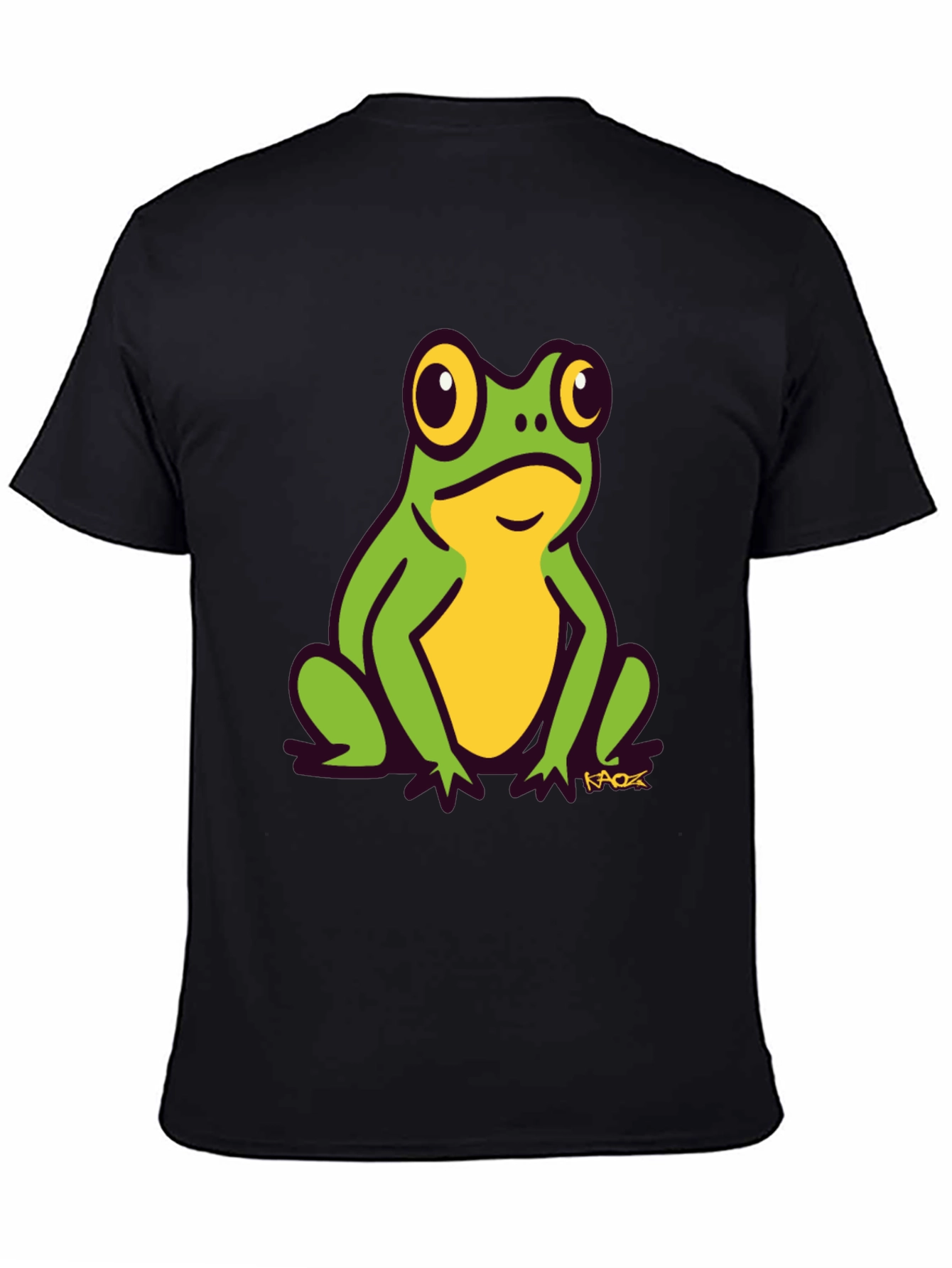 Black Frog Graphic Tee - Black Cotton T-Shirt view 4