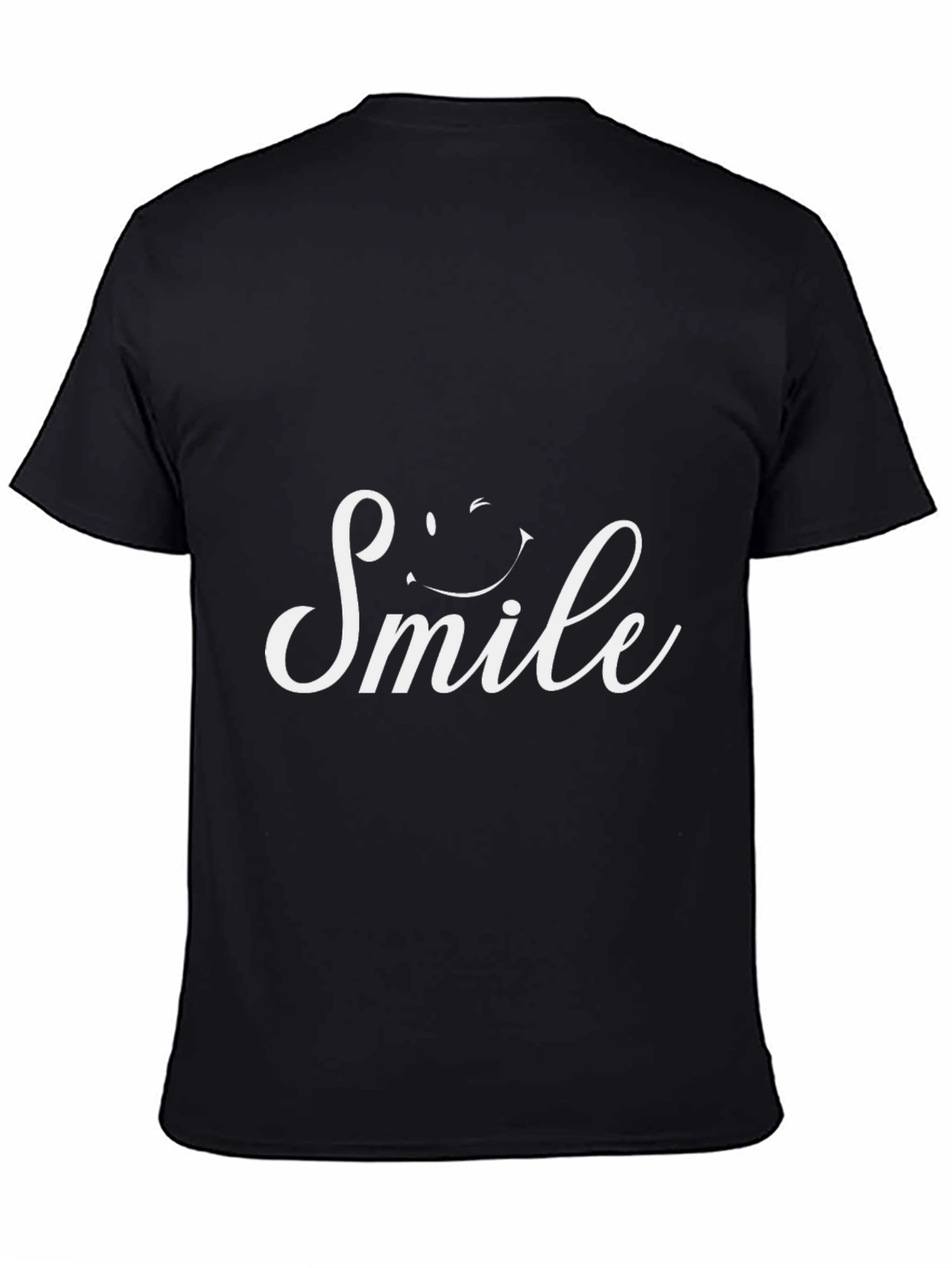 Black Smile Graphic Print Black T-Shirt view 4