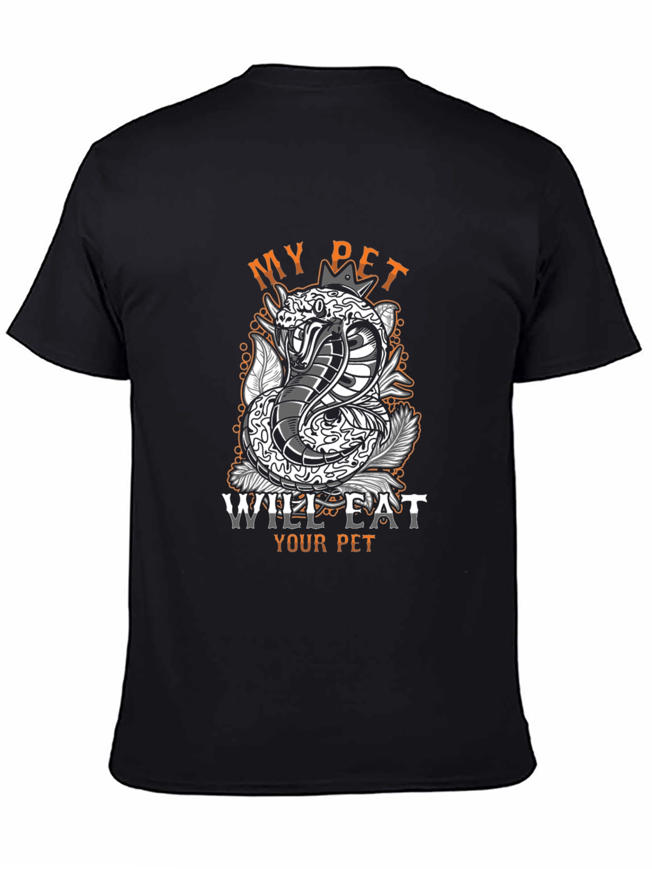 Black My Pet Will Eat Your Pet T-Shirt view 4