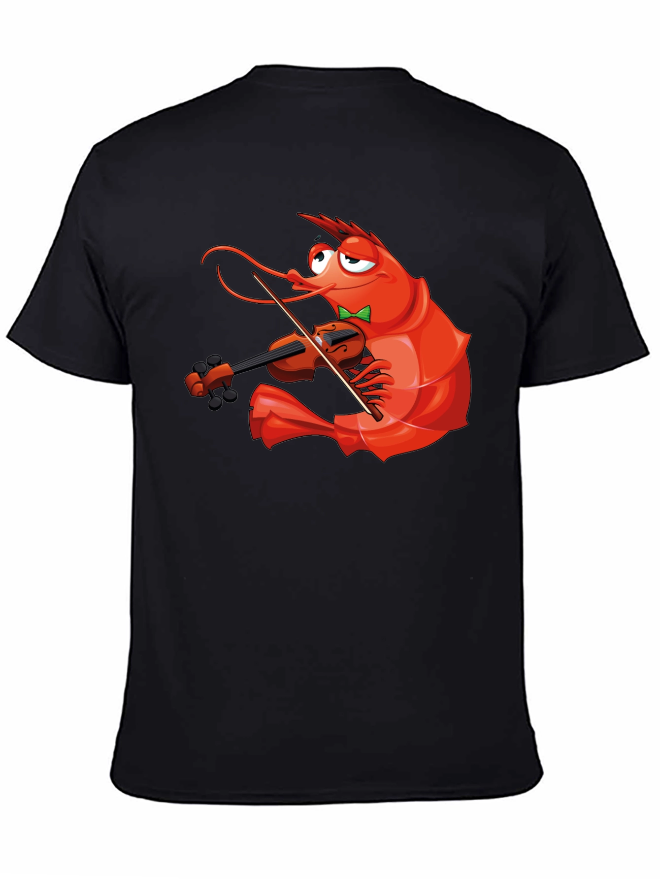 Black Shrimp Violinist T-Shirt - Funny Music Lover Tee view 4