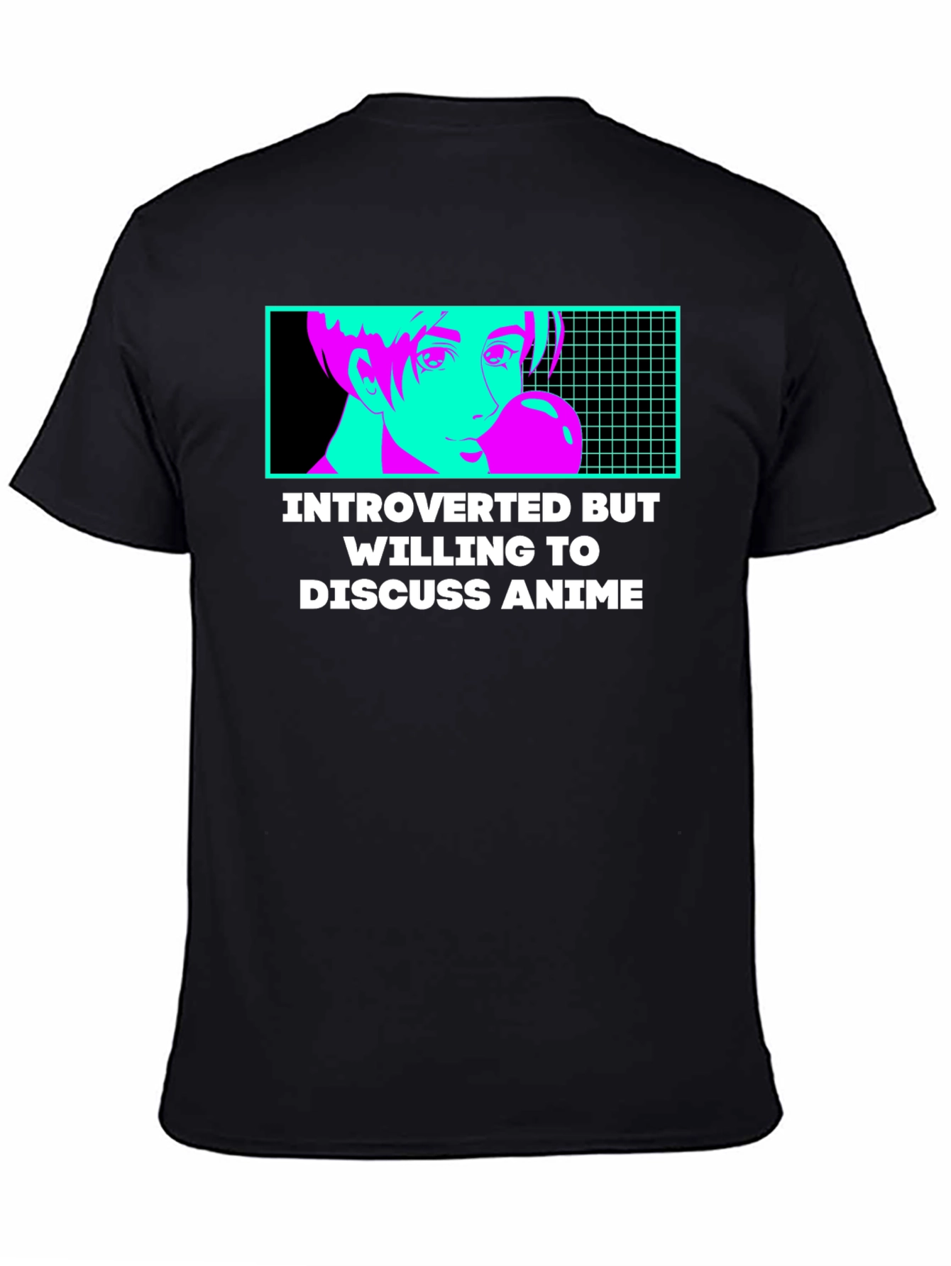 Black Introverted Anime Lover T-Shirt view 4