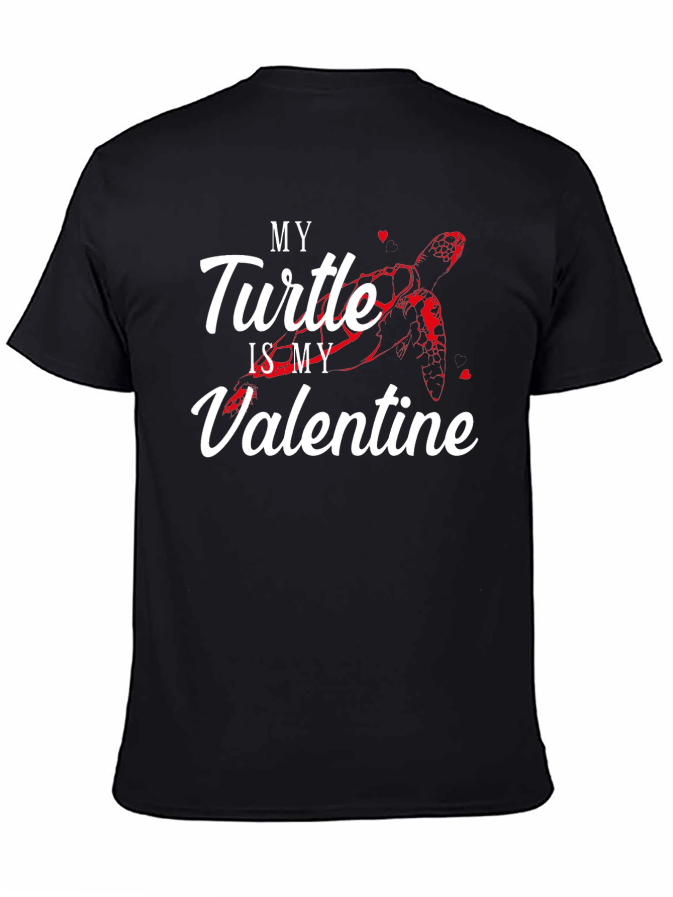 Black My Turtle is My Valentine T-Shirt view 4