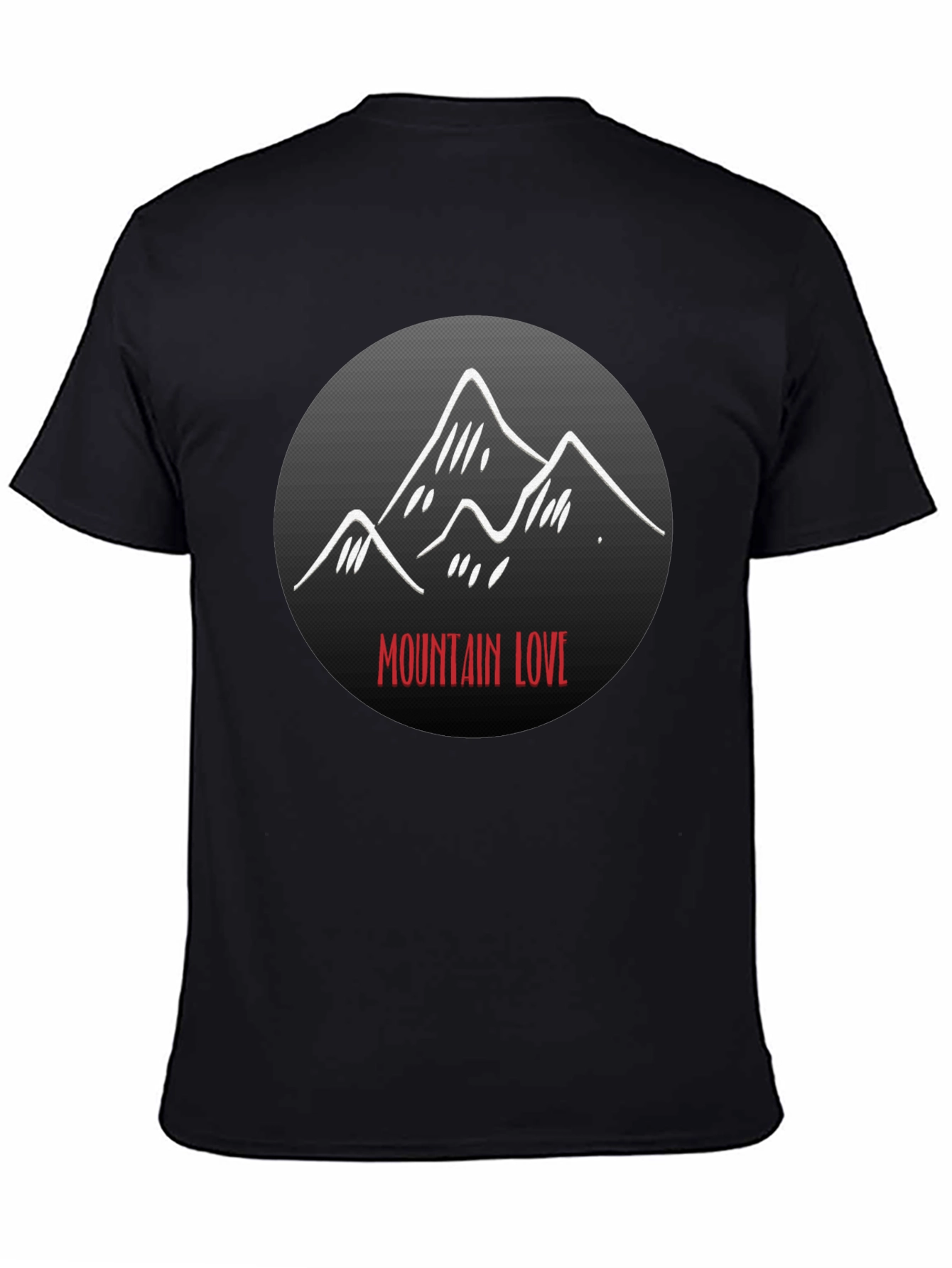 Black Mountain Love Graphic Tee - Black Unisex T-Shirt view 4