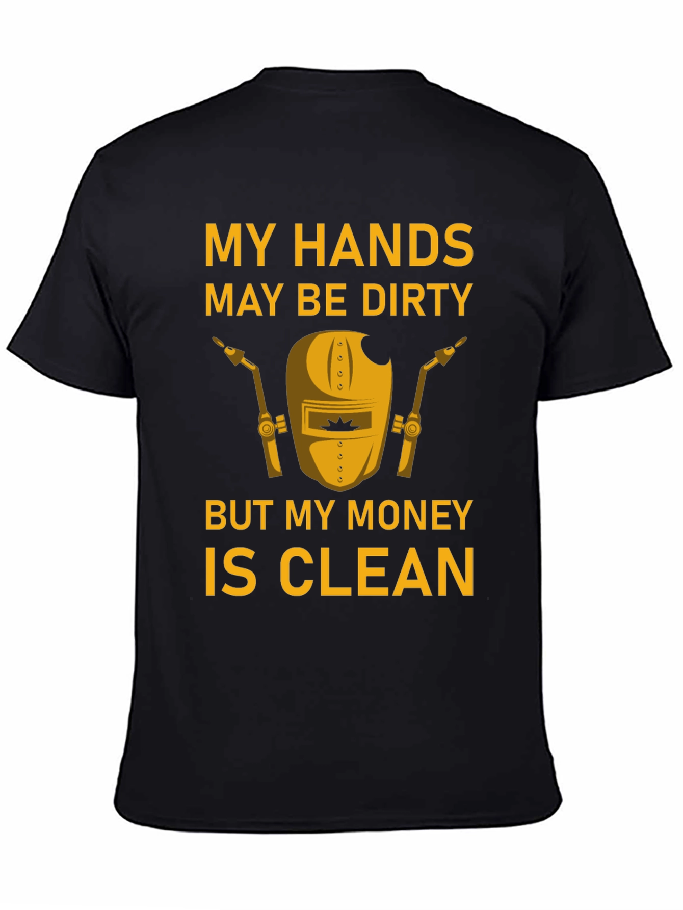 Black Dirty Hands Clean Money Welder T-Shirt view 4