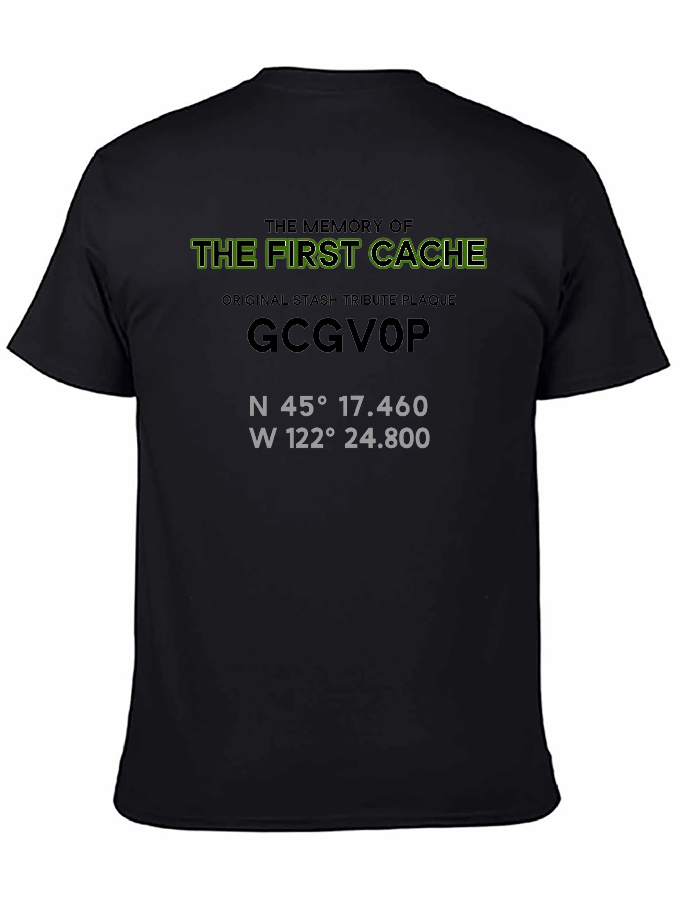 Black Geocaching Tribute T-Shirt view 4