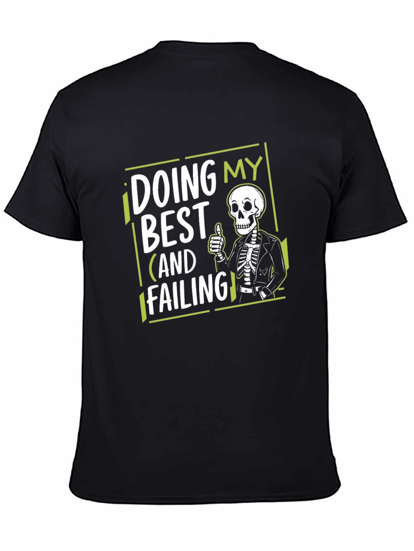 Black Doing My Best Skeleton Graphic Tee view 4