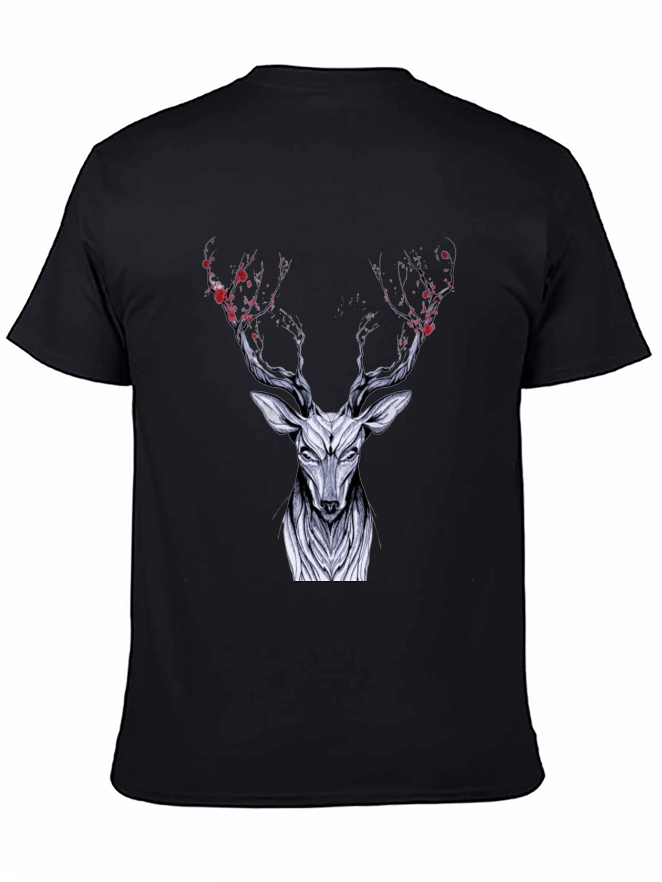 Black Deer Graphic Black T-Shirt view 4