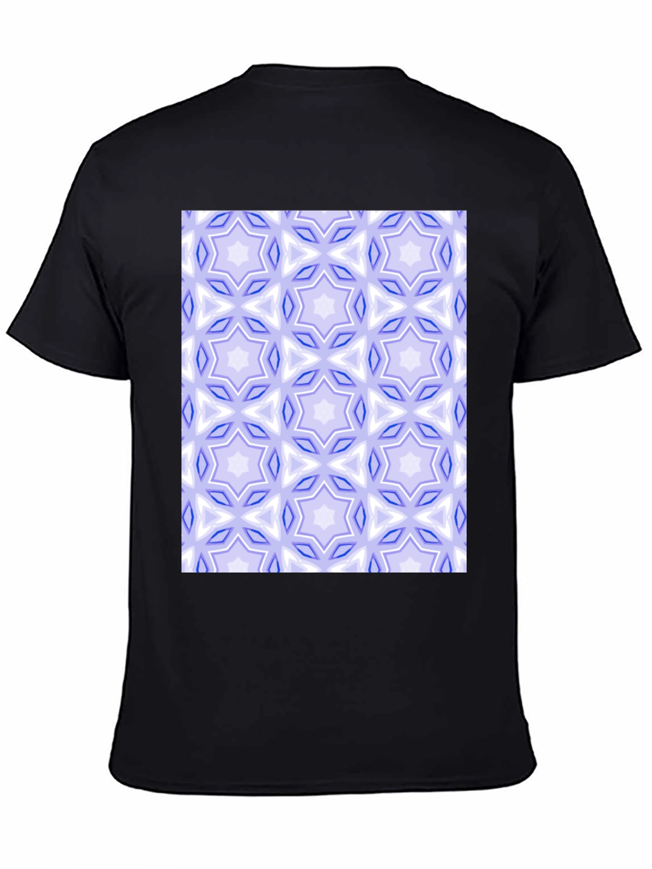 Black Geometric Star Pattern Tee view 4