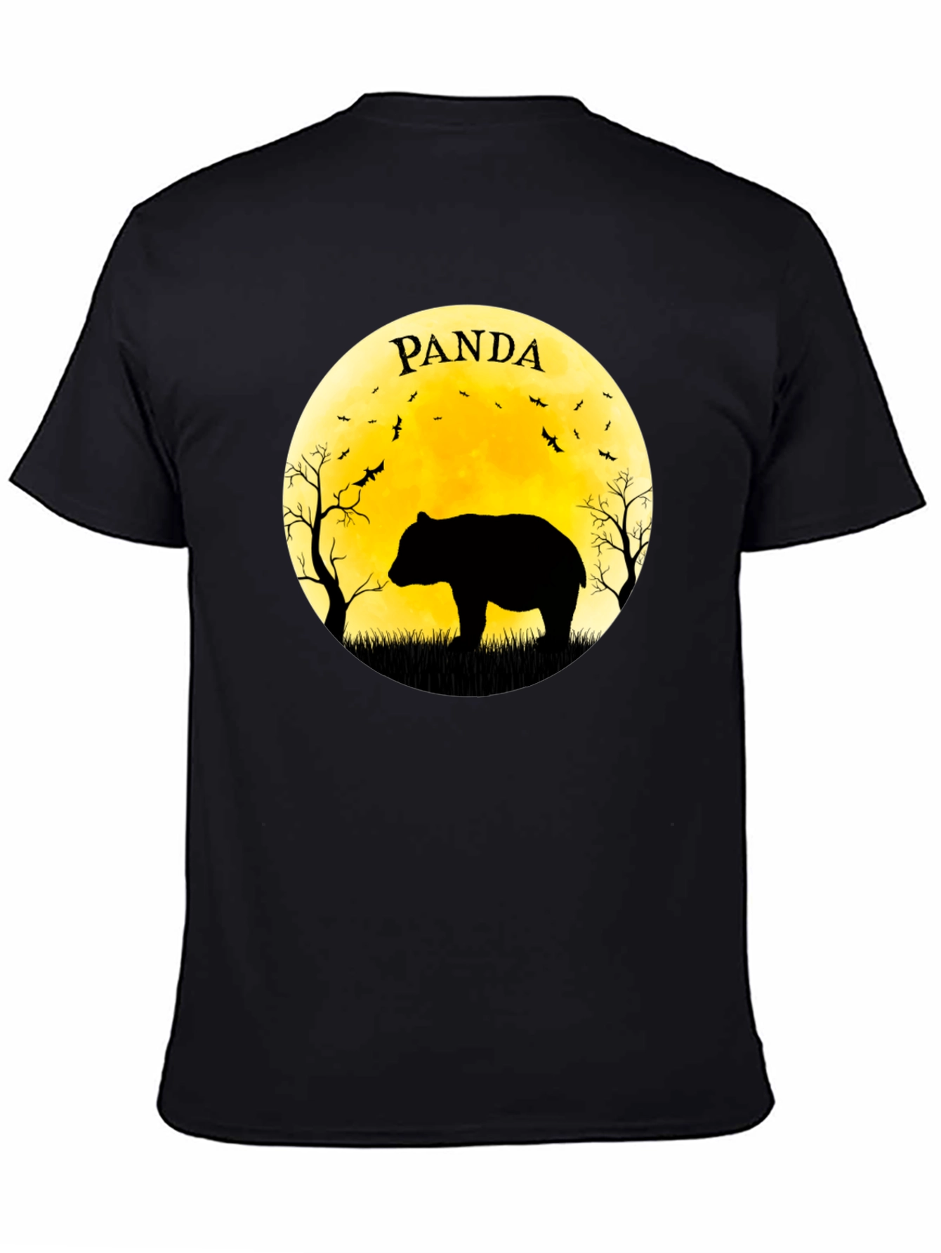 Black PANDA Silhouette Tee - Unique Graphic T-Shirt view 4