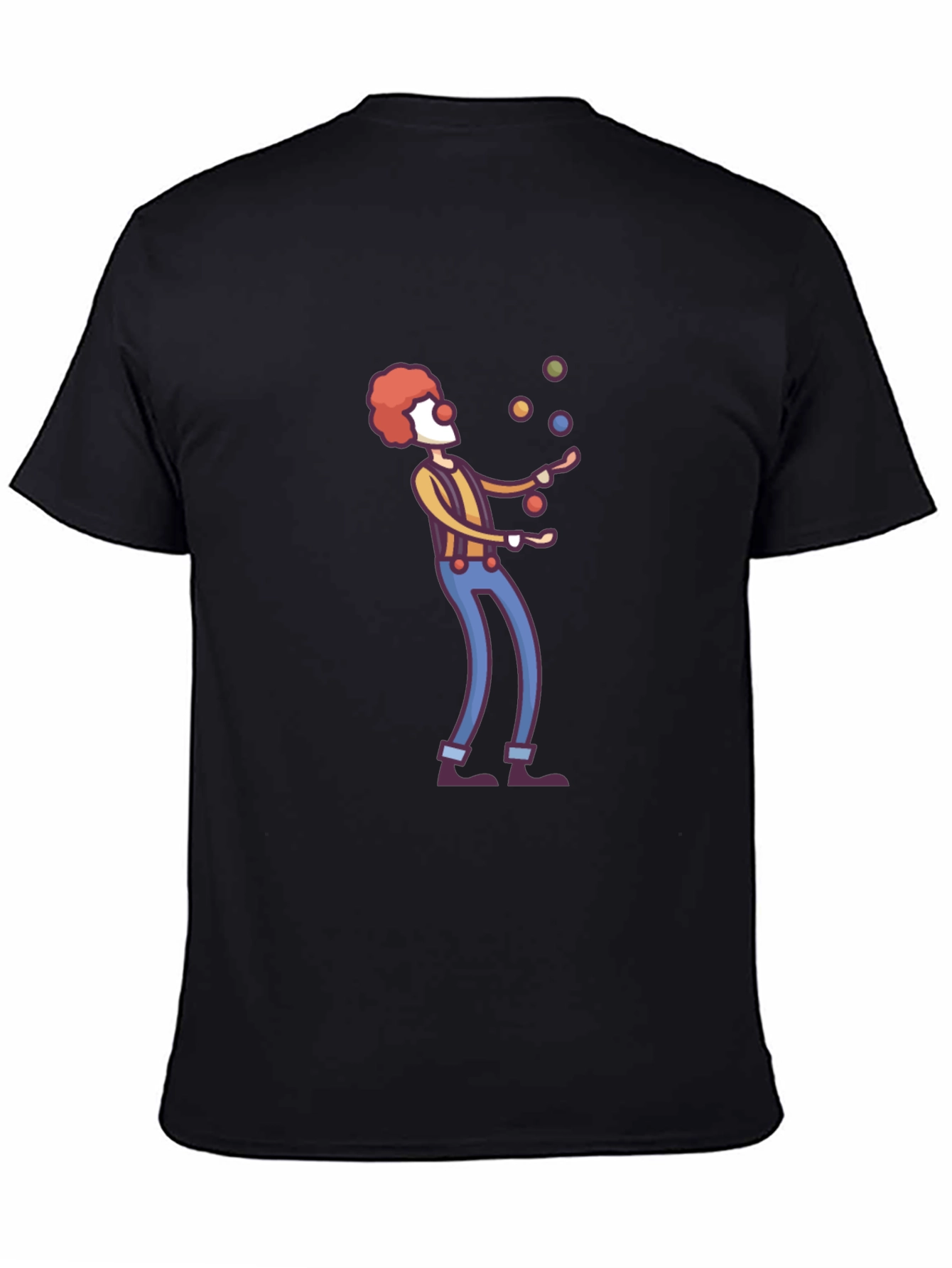 Black Clown Juggling T-Shirt - Funny Graphic Tee view 4