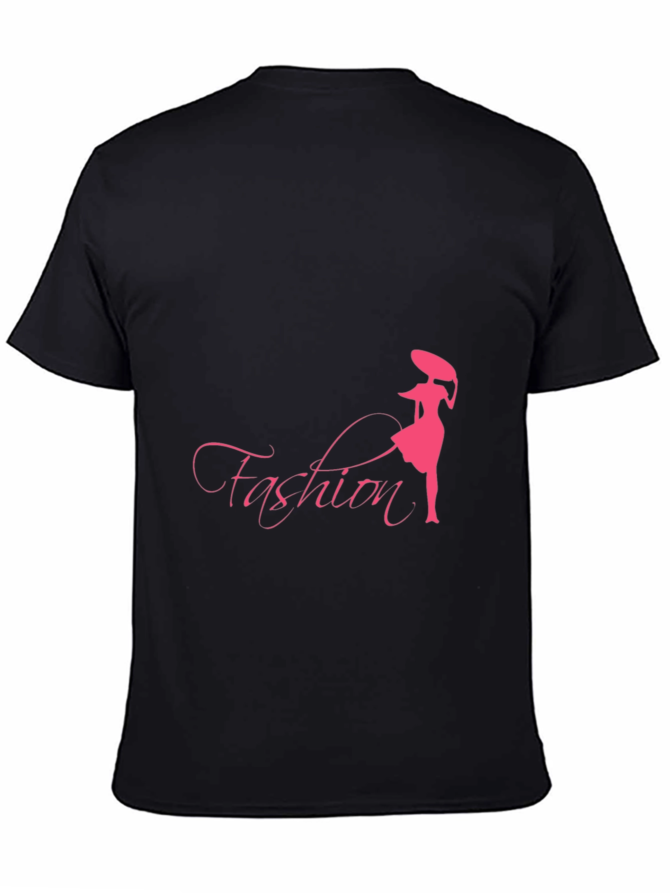 Black Fashion Graphic Tee - Stylish Black T-Shirt view 4