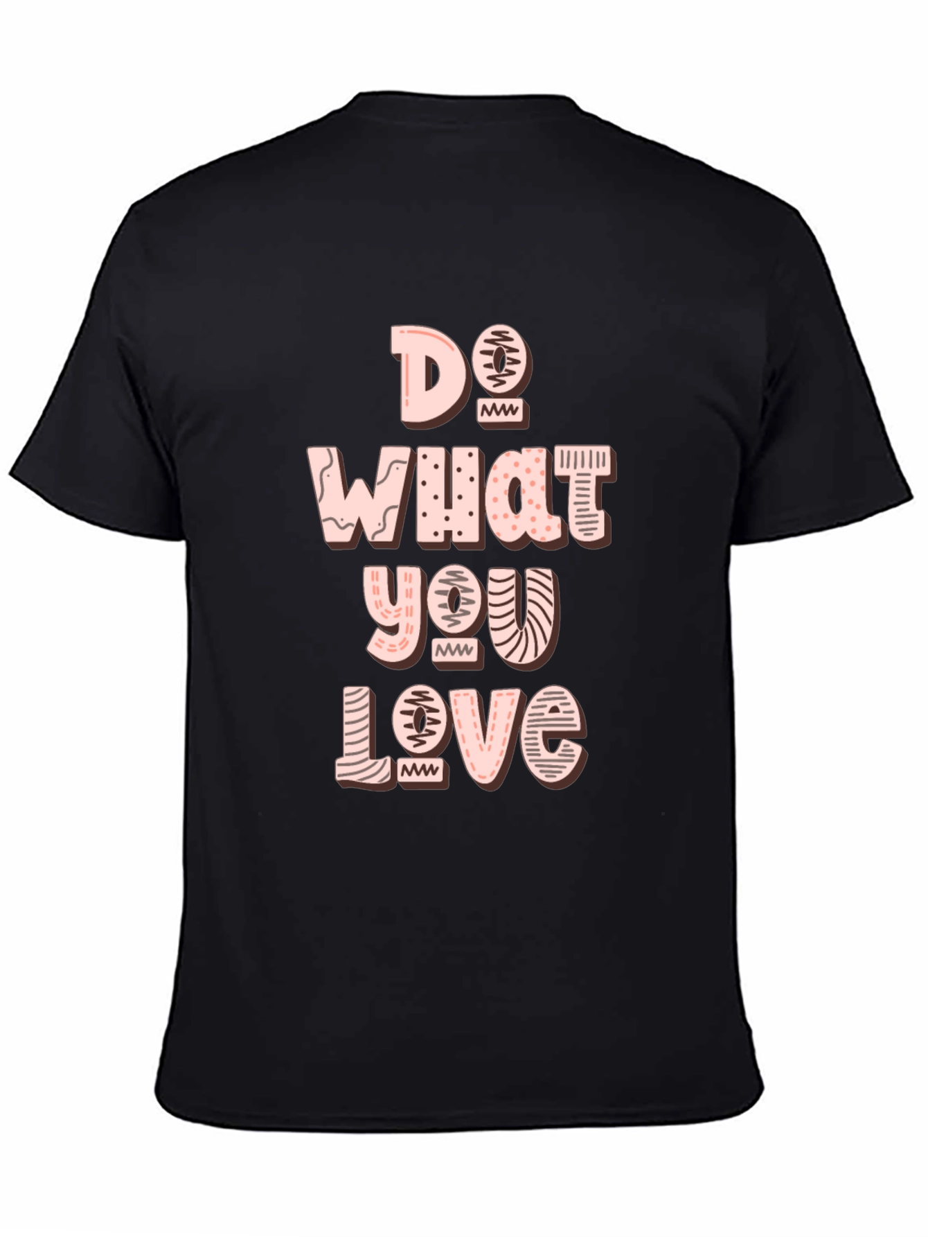 Black Do What You Love Graphic Tee - Black Cotton Casual T-Shirt view 4