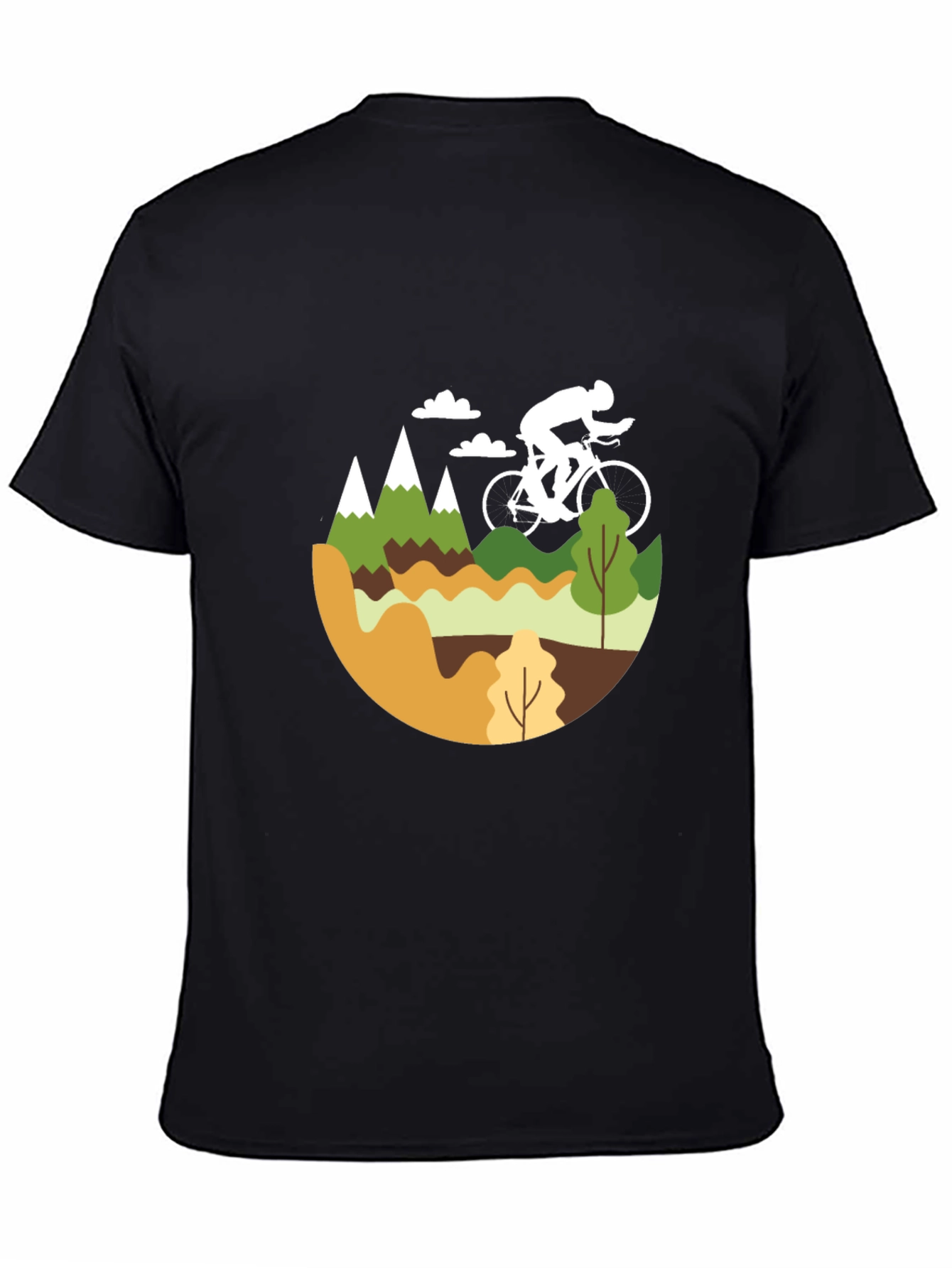 Black Mountain Biking Graphic Tee - Black Cotton Blend view 4