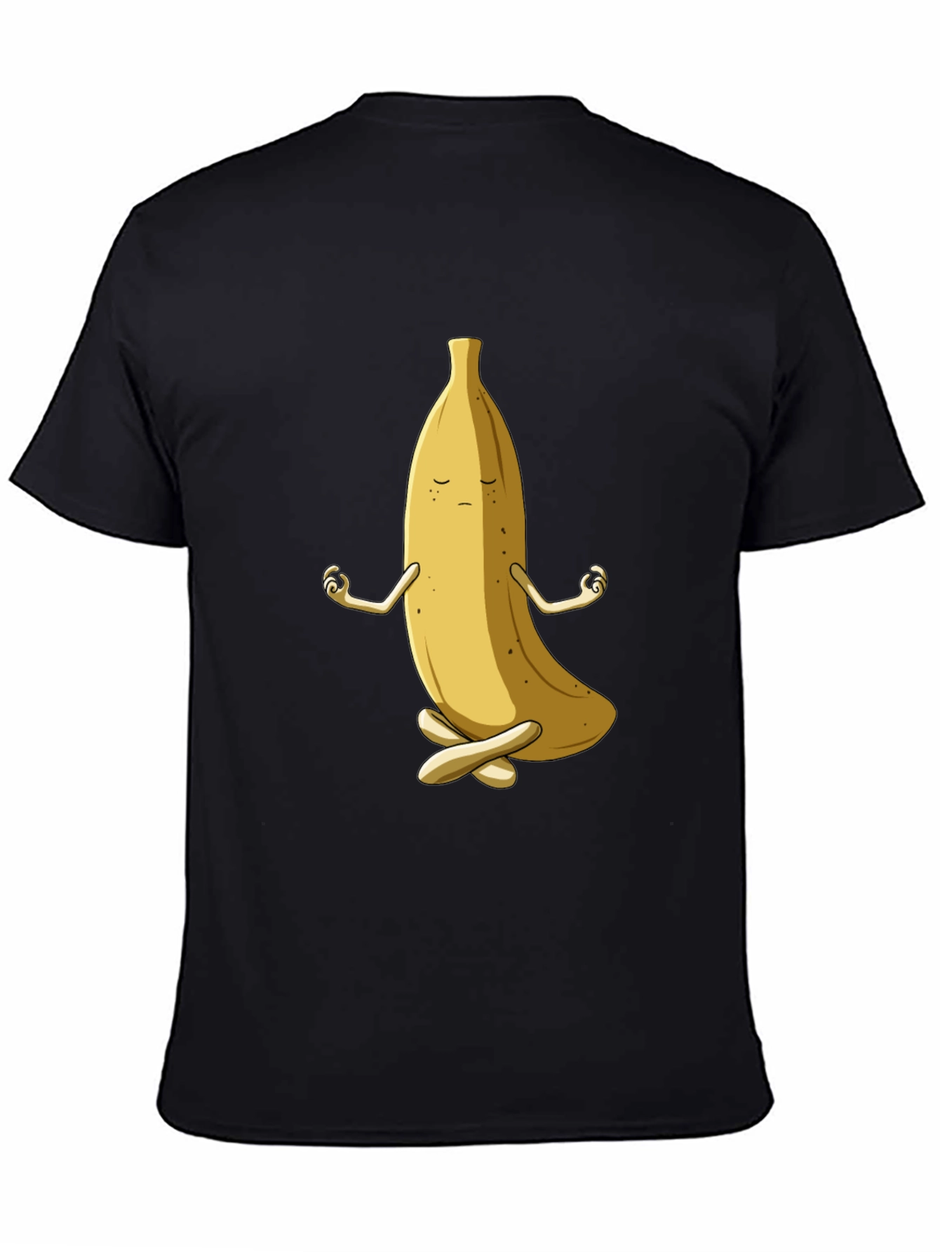 Black Zen Banana T-Shirt - Funny Meditating Fruit Tee view 4