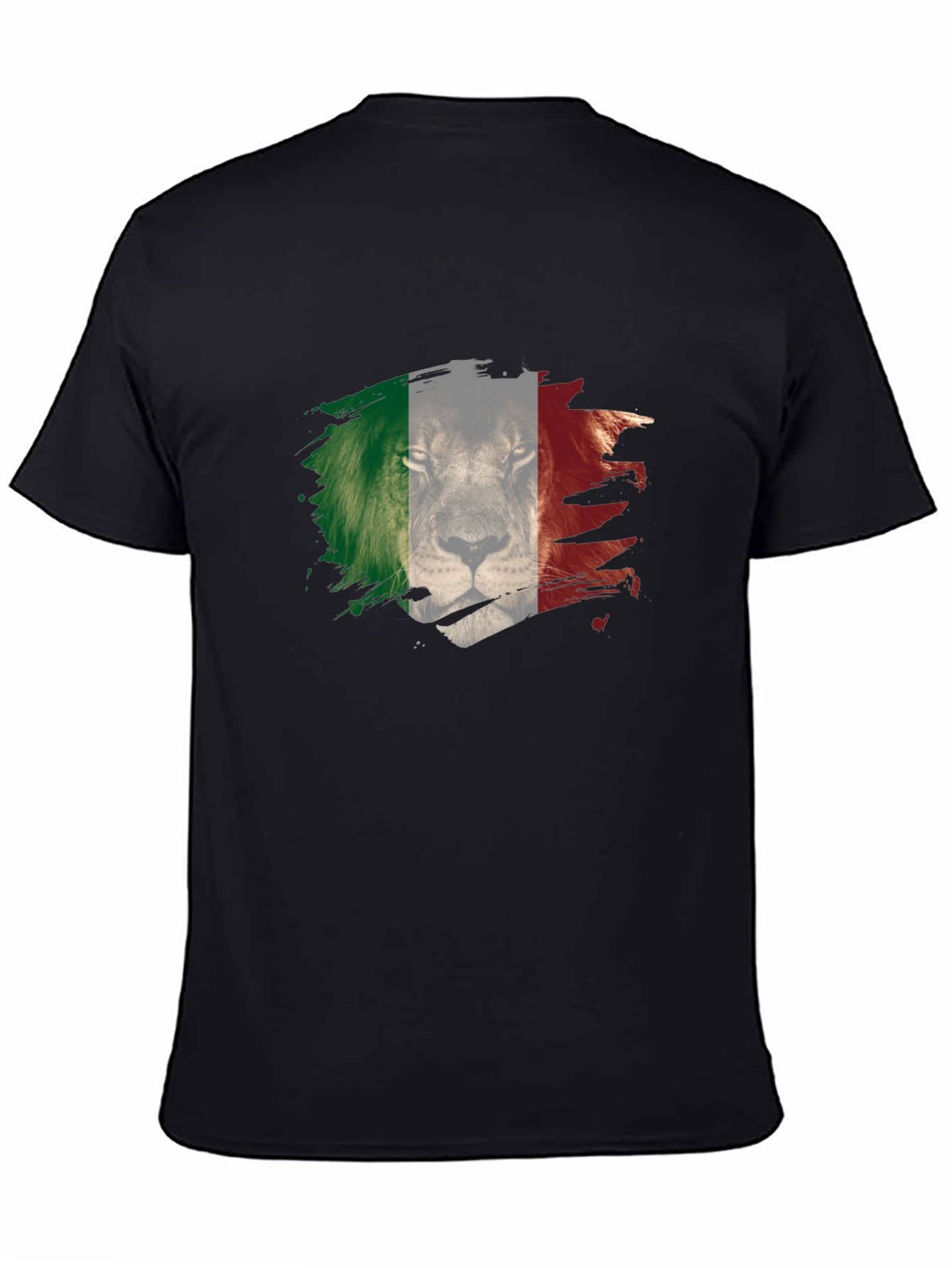 Black Lion Italy Flag Men's T-Shirt view 4