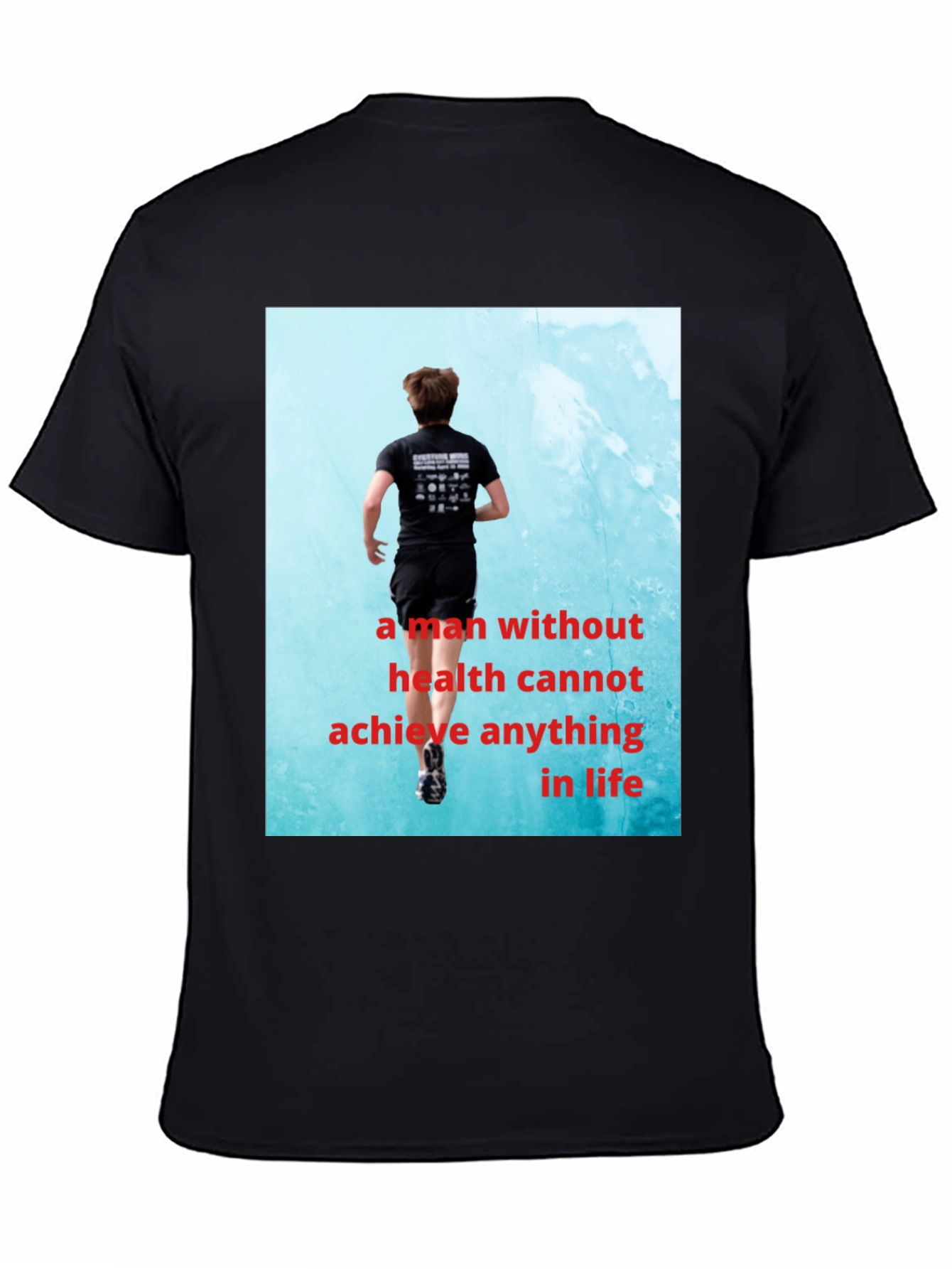 Black Health Motivation T-Shirt view 4