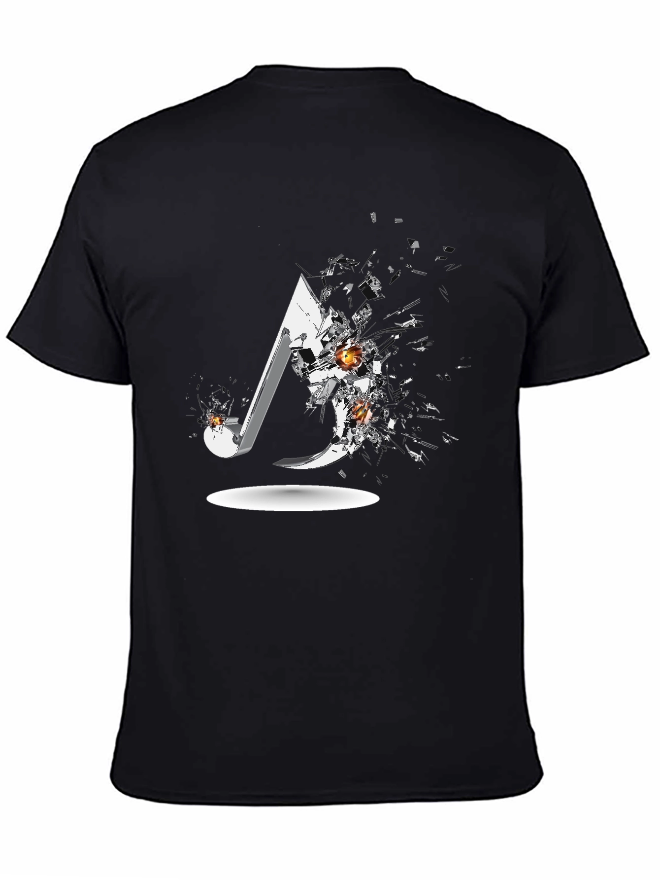 Black Abstract Graphic Print Black T-Shirt view 4