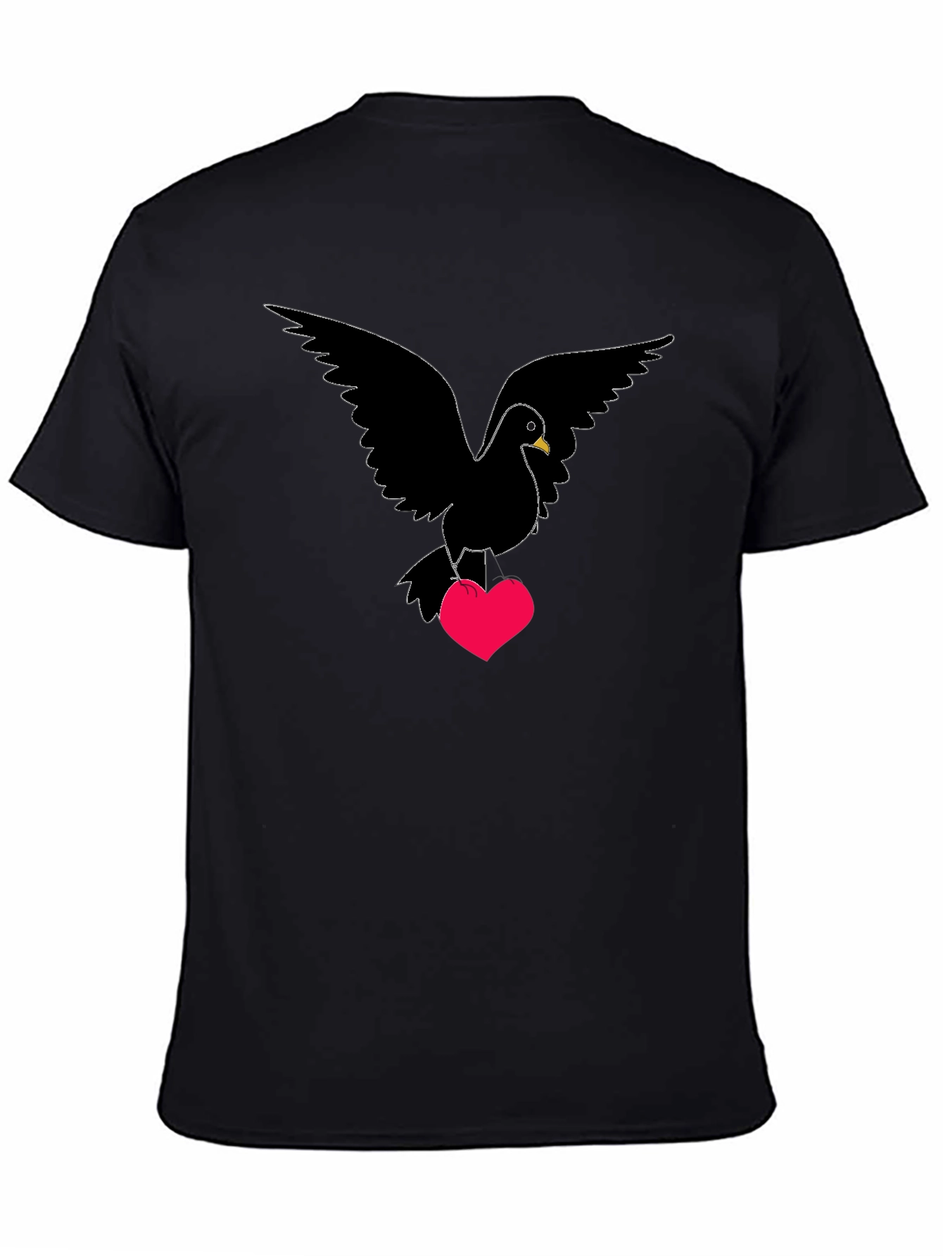 Black Dove Heart T-Shirt - Love Bird Graphic Tee view 4