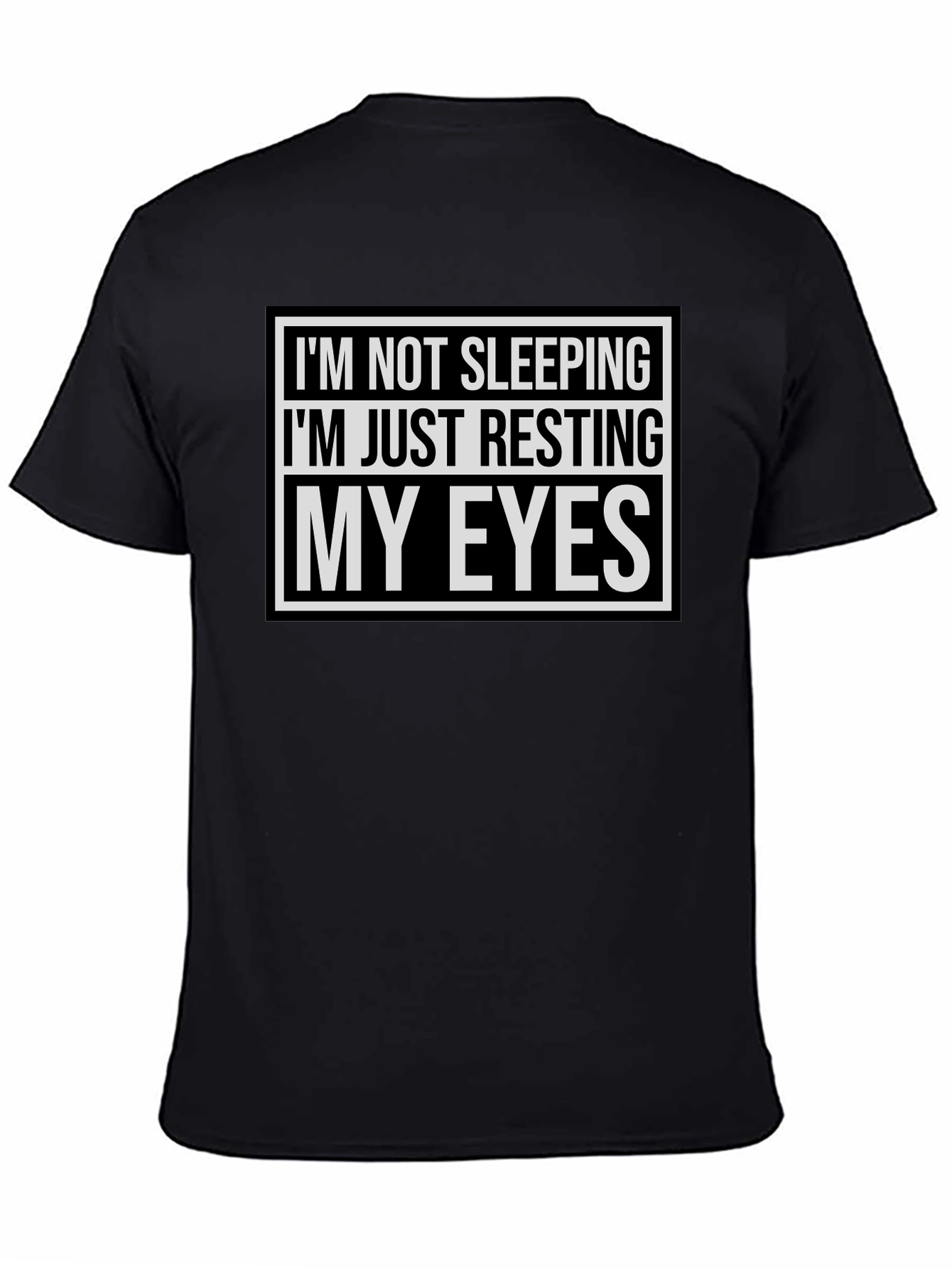 Black Resting My Eyes Funny T-Shirt - Black view 4
