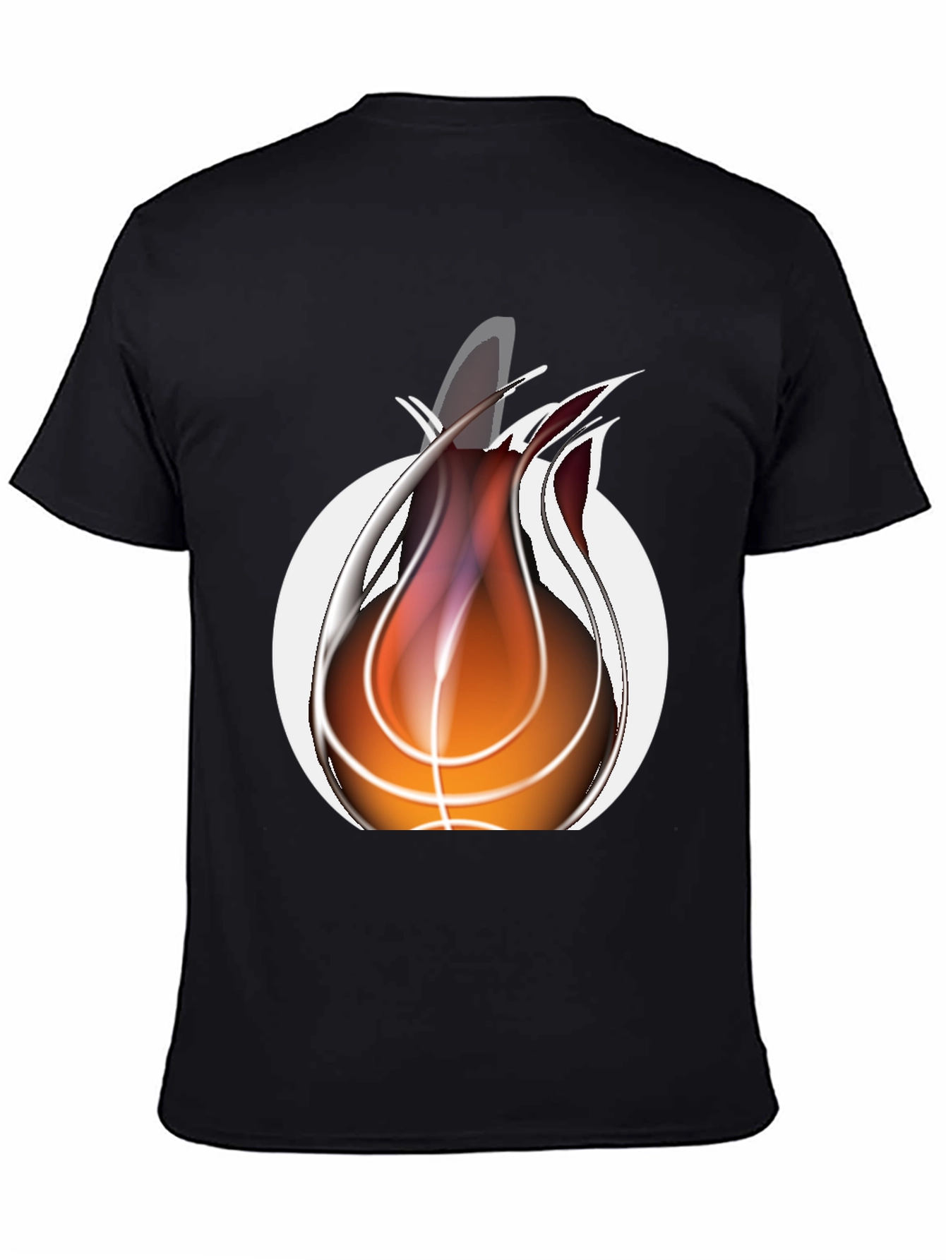 Black Fiery Basketball Graphic Tee - Cool Sportswear view 4