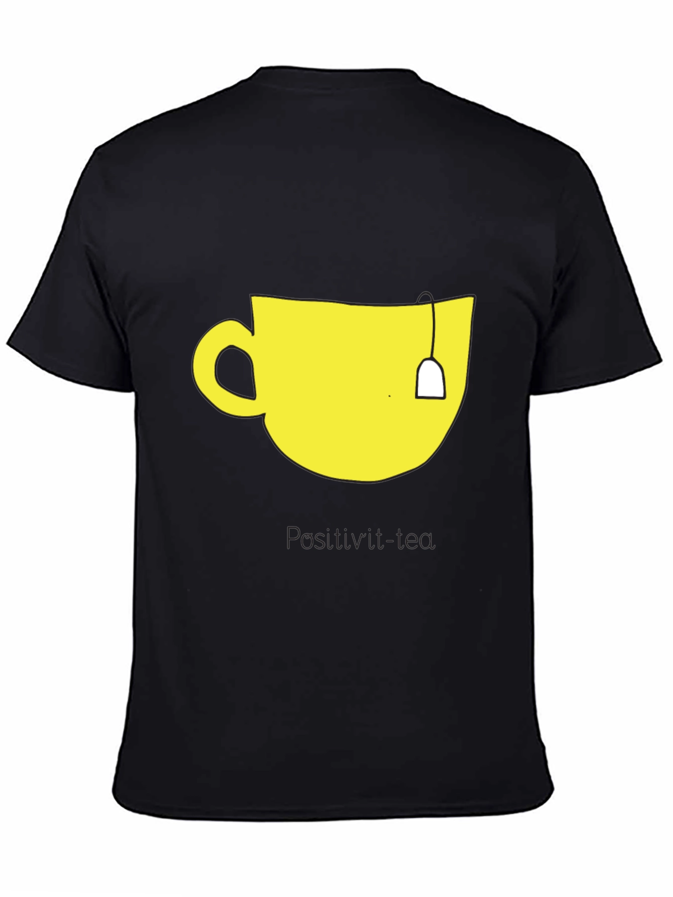Black Teacup Graphic Tee - Men's Black Cotton T-Shirt view 4