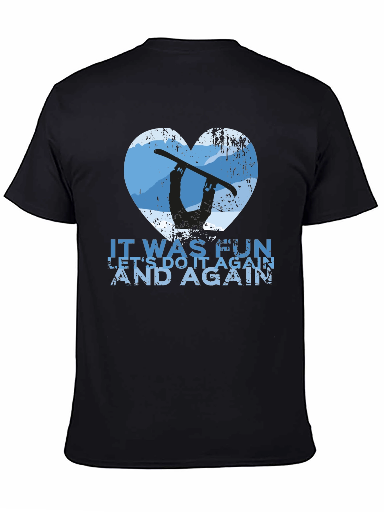 Black Snowboarder Heart Graphic Tee - Let's Do It Again! view 4