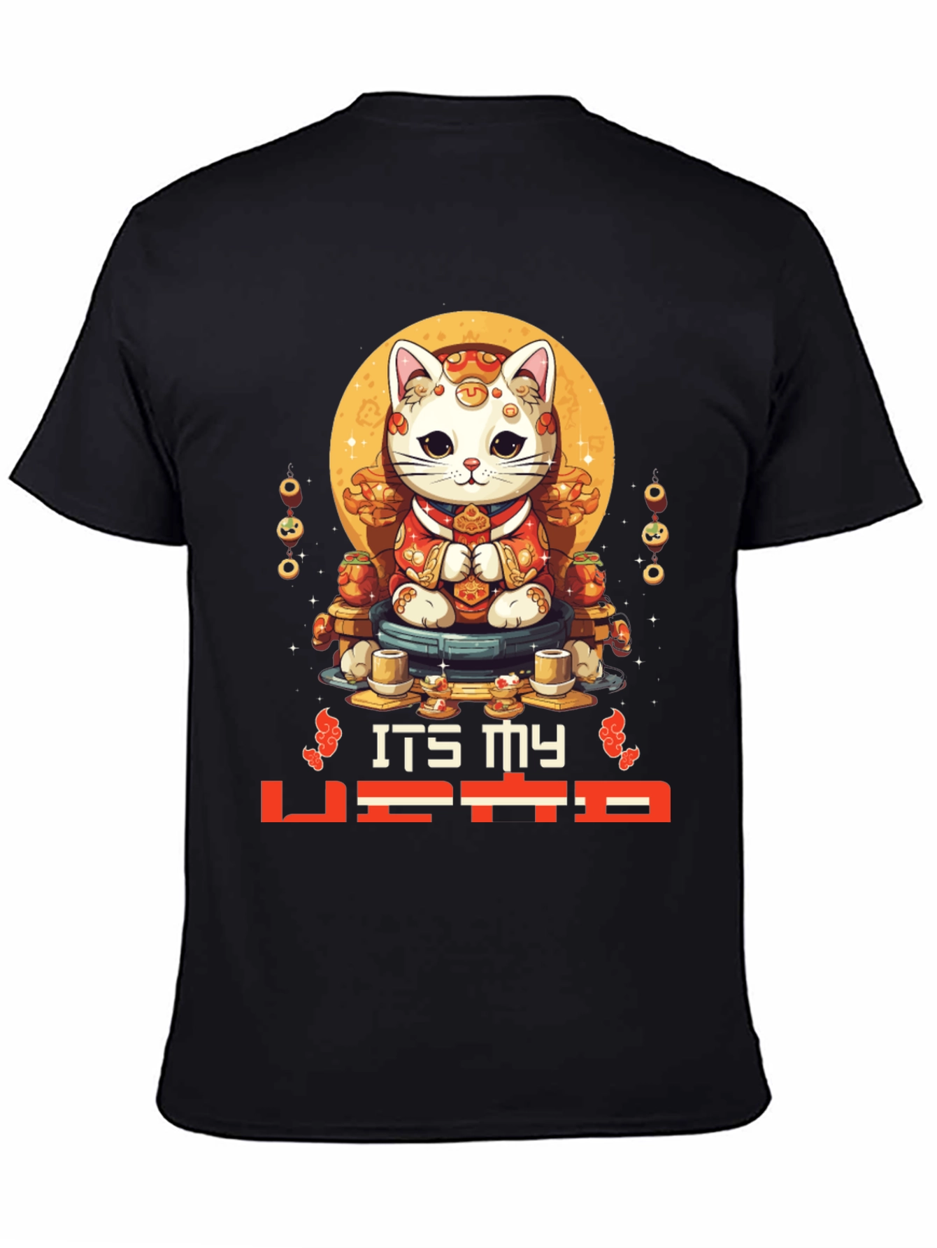 Black Lucky Cat T-Shirt - It's My Vibe view 4