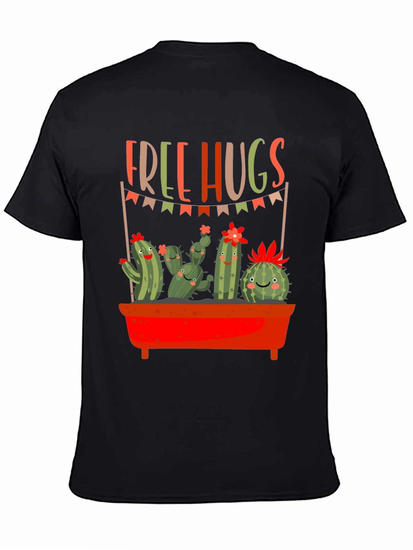 Black Free Hugs Cactus Graphic Tee view 4