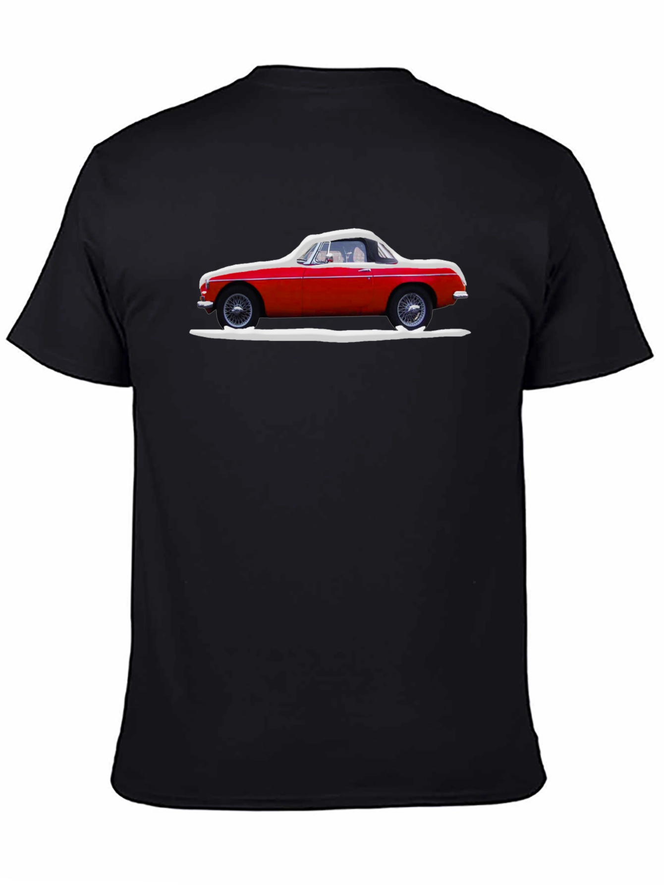 Black Classic Red Car Graphic Tee - Stylish Black T-Shirt view 4