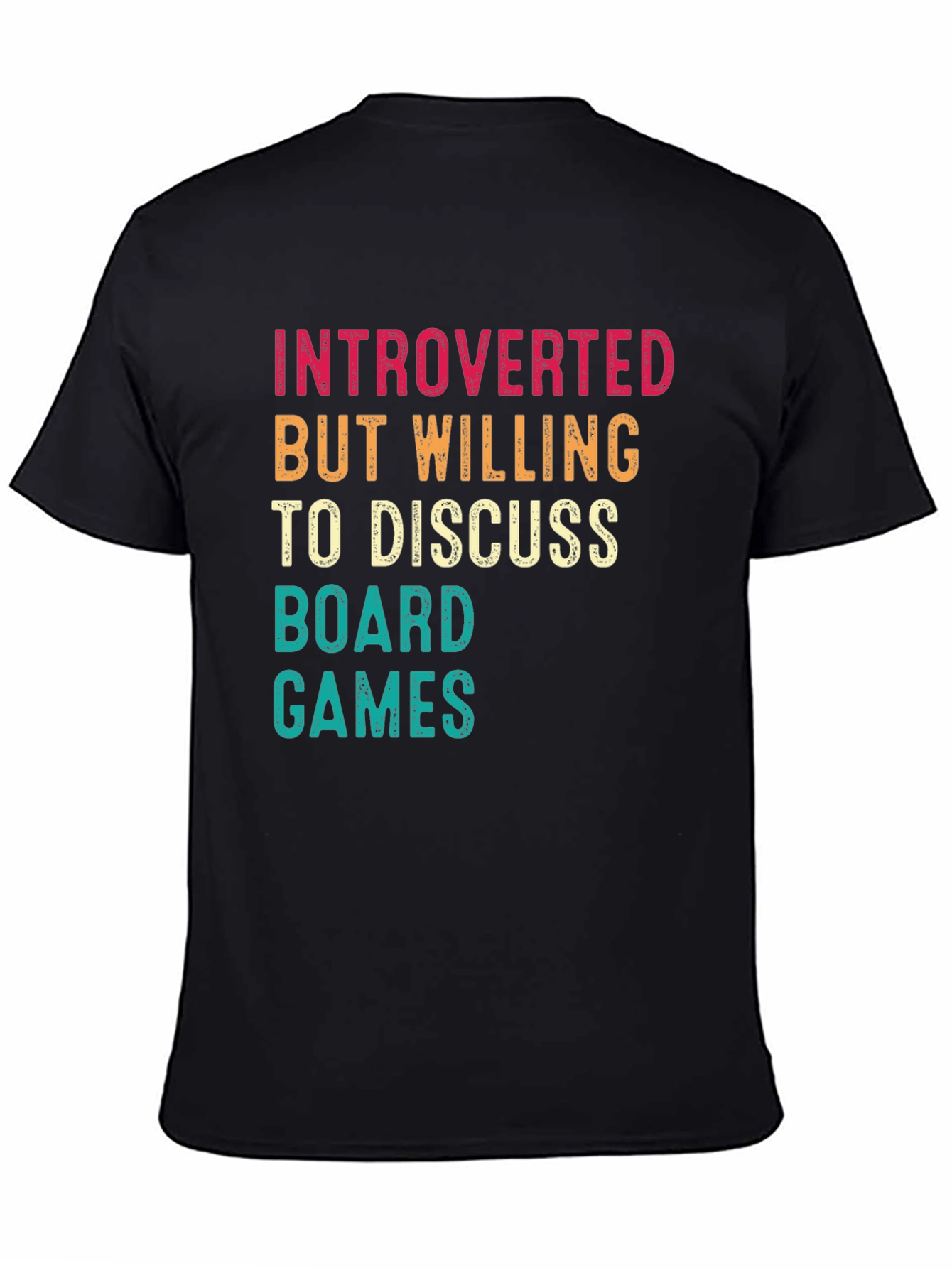 Black Introverted Board Games Graphic Tee view 4