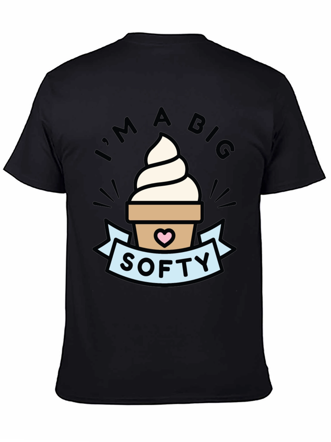 Black I'm a Big Softy Graphic Tee view 4