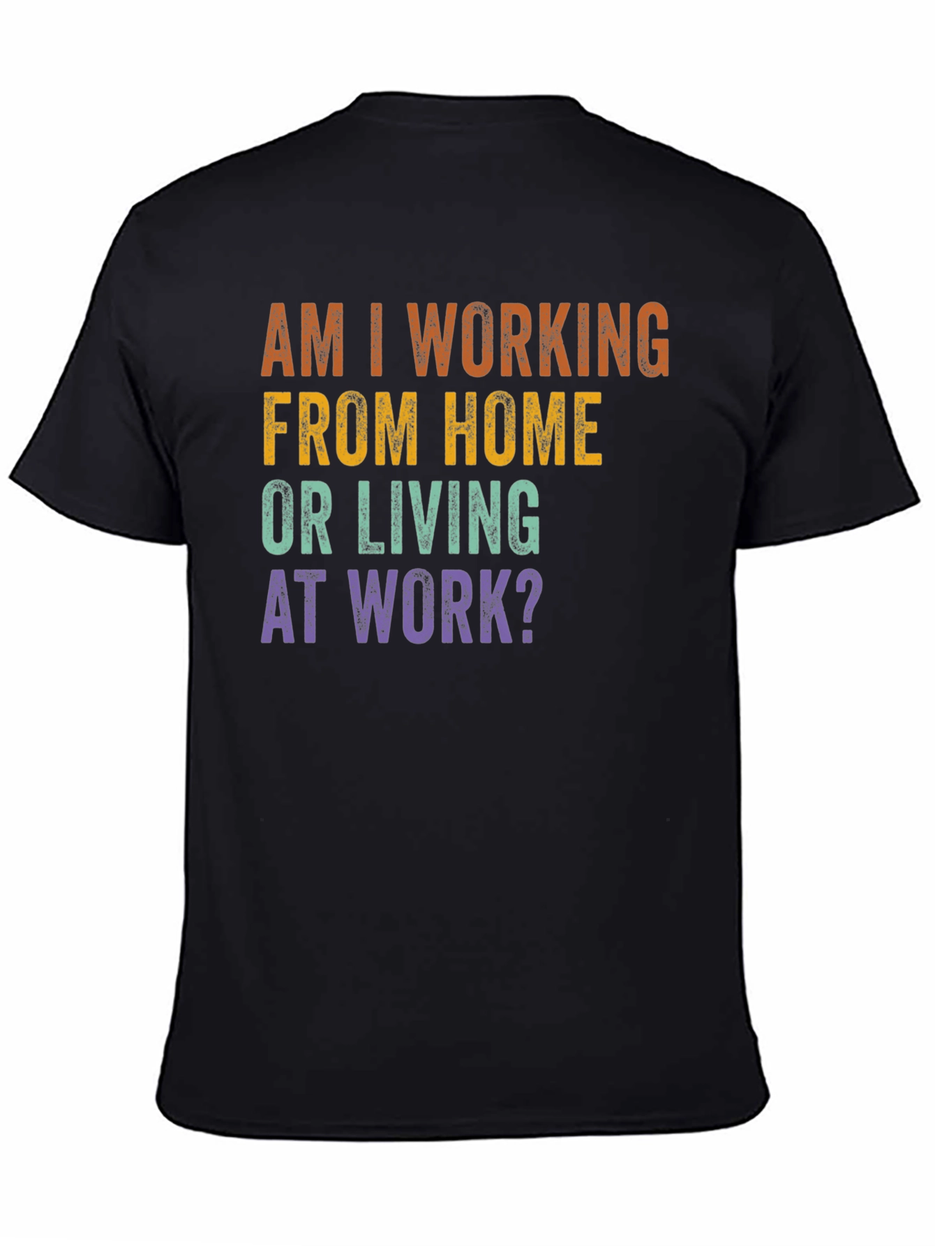Black Working From Home T-Shirt view 4