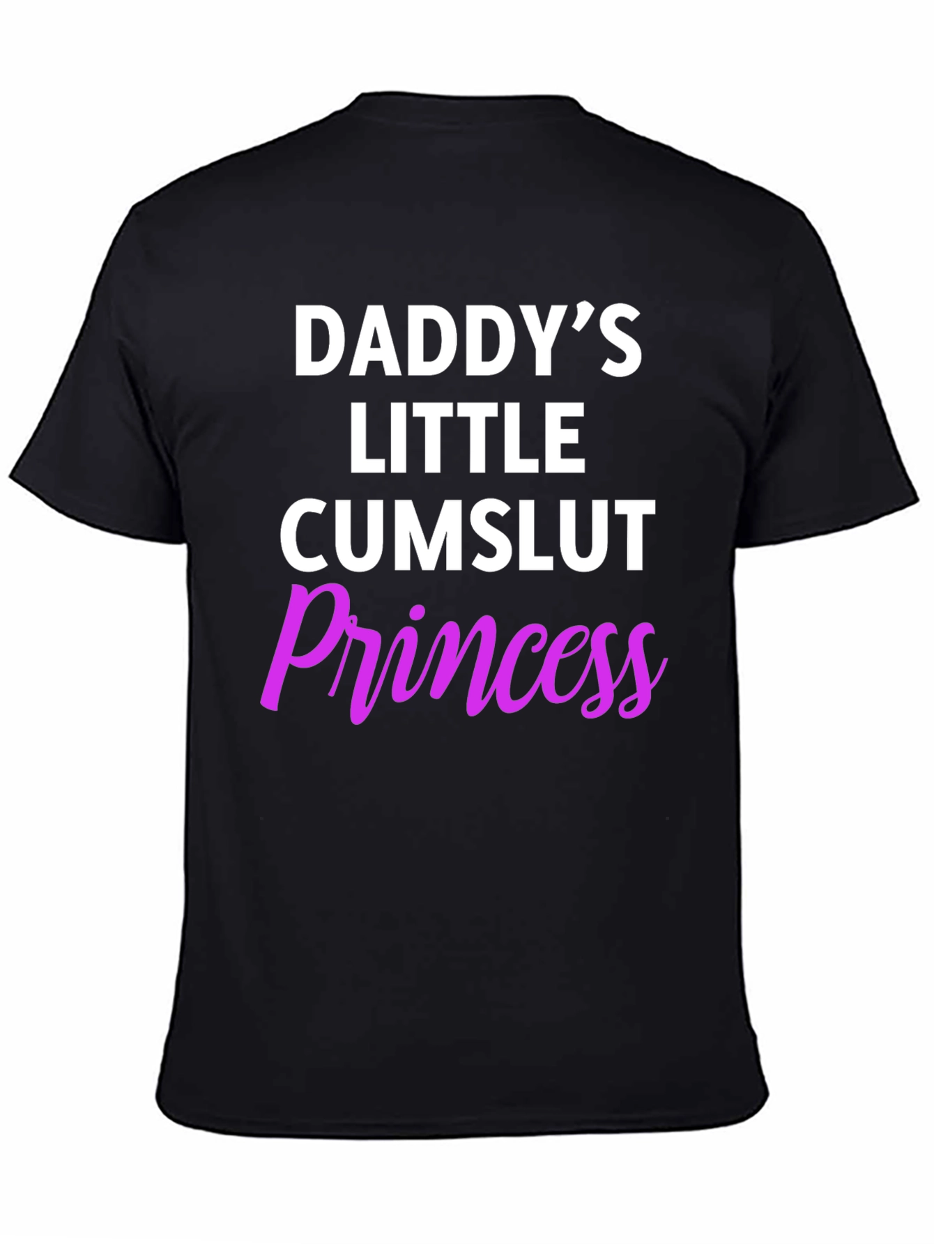 Black Daddy's Little Princess Funny T-Shirt view 4