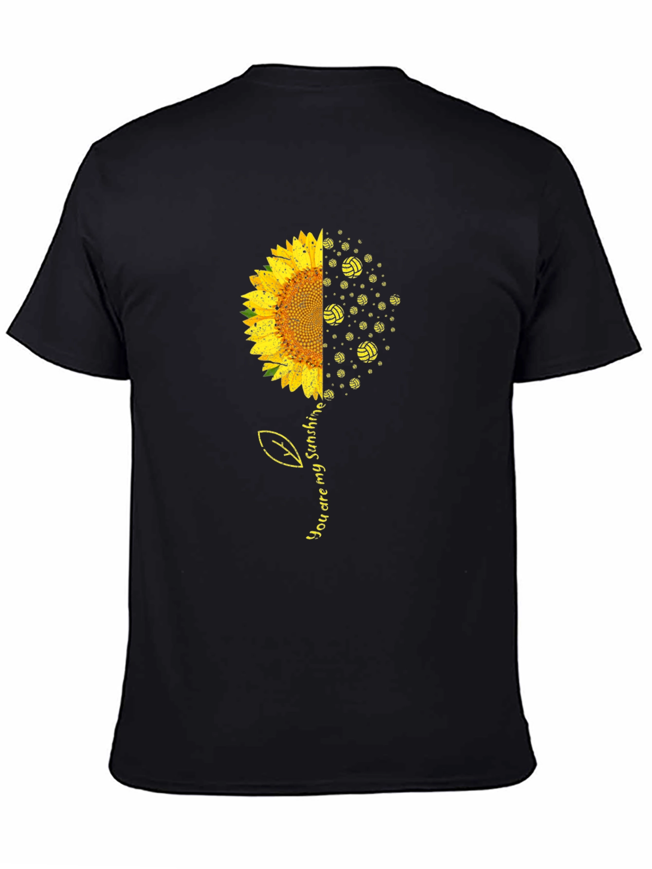 Black Sunflower Volleyball T-Shirt - You Are My Sunshine view 4