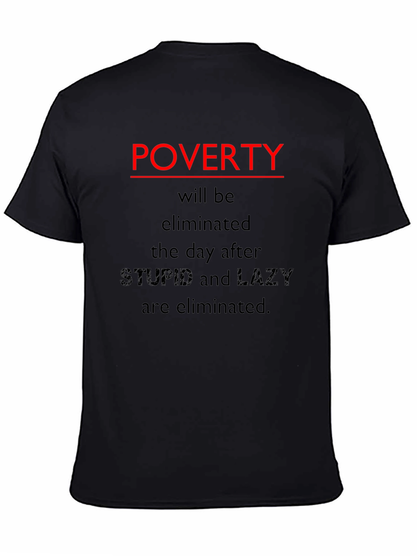 Black Poverty Elimination Statement T-Shirt view 4