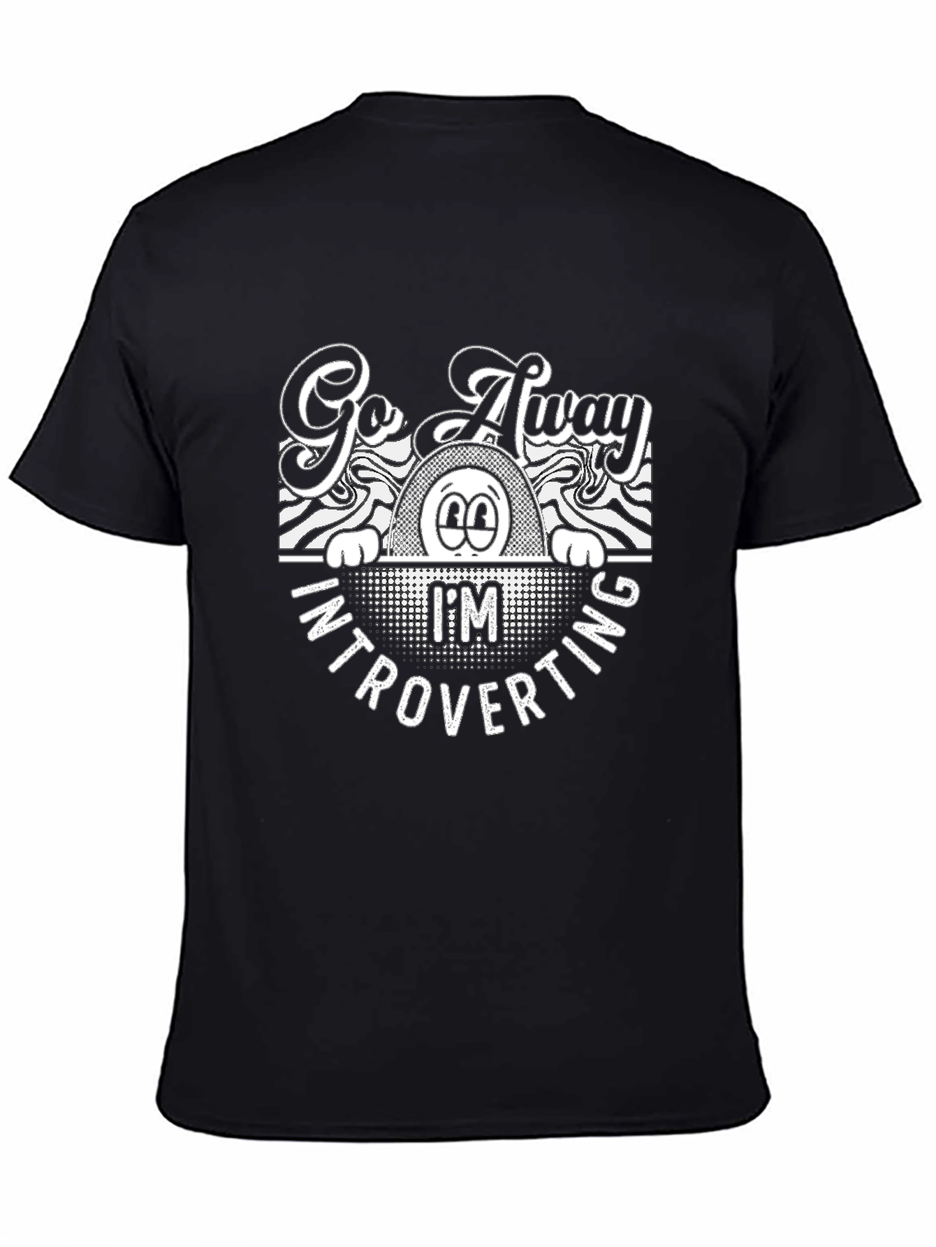 Black Introverting Graphic Tee - Go Away I'm Introverting view 4