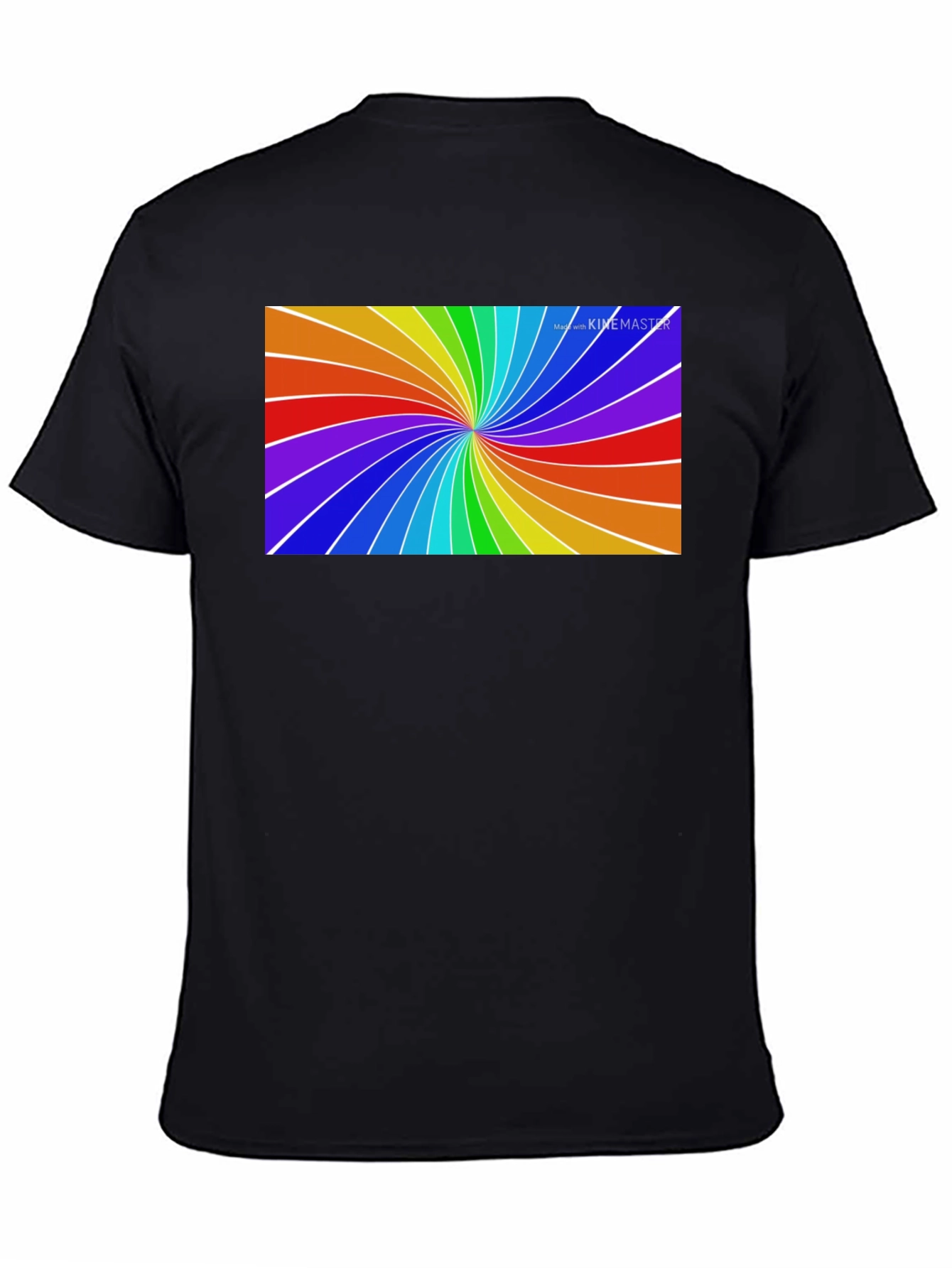 Black Rainbow Swirl Tee - Vivid Graphic Print view 4