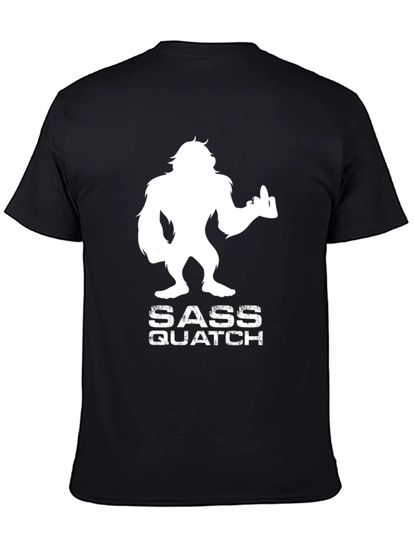 Black Sassquatch Funny Graphic T-Shirt view 4